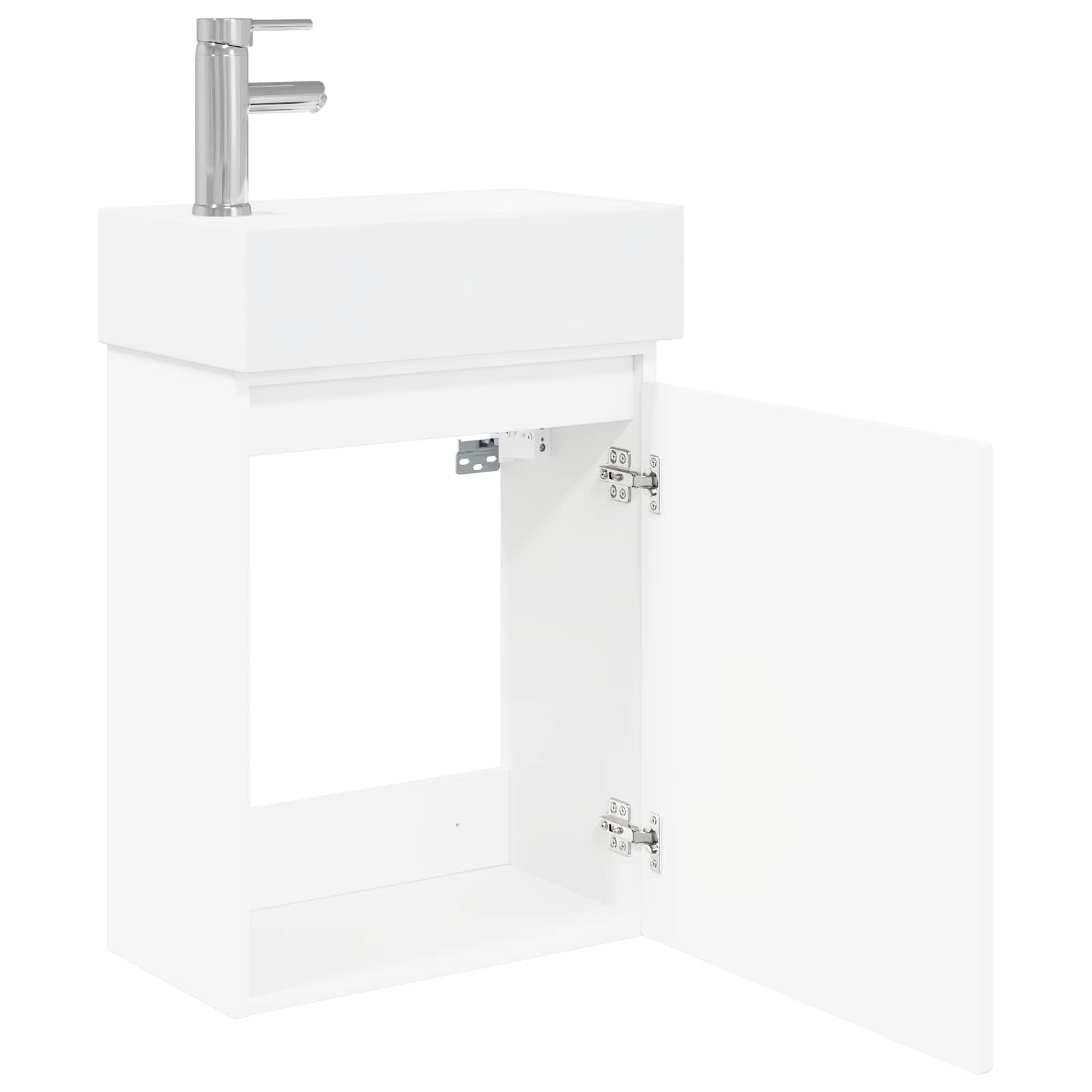 vidaXL Badkamermeubel met kraan Wit 45,5 x 22,5 x 84 cm