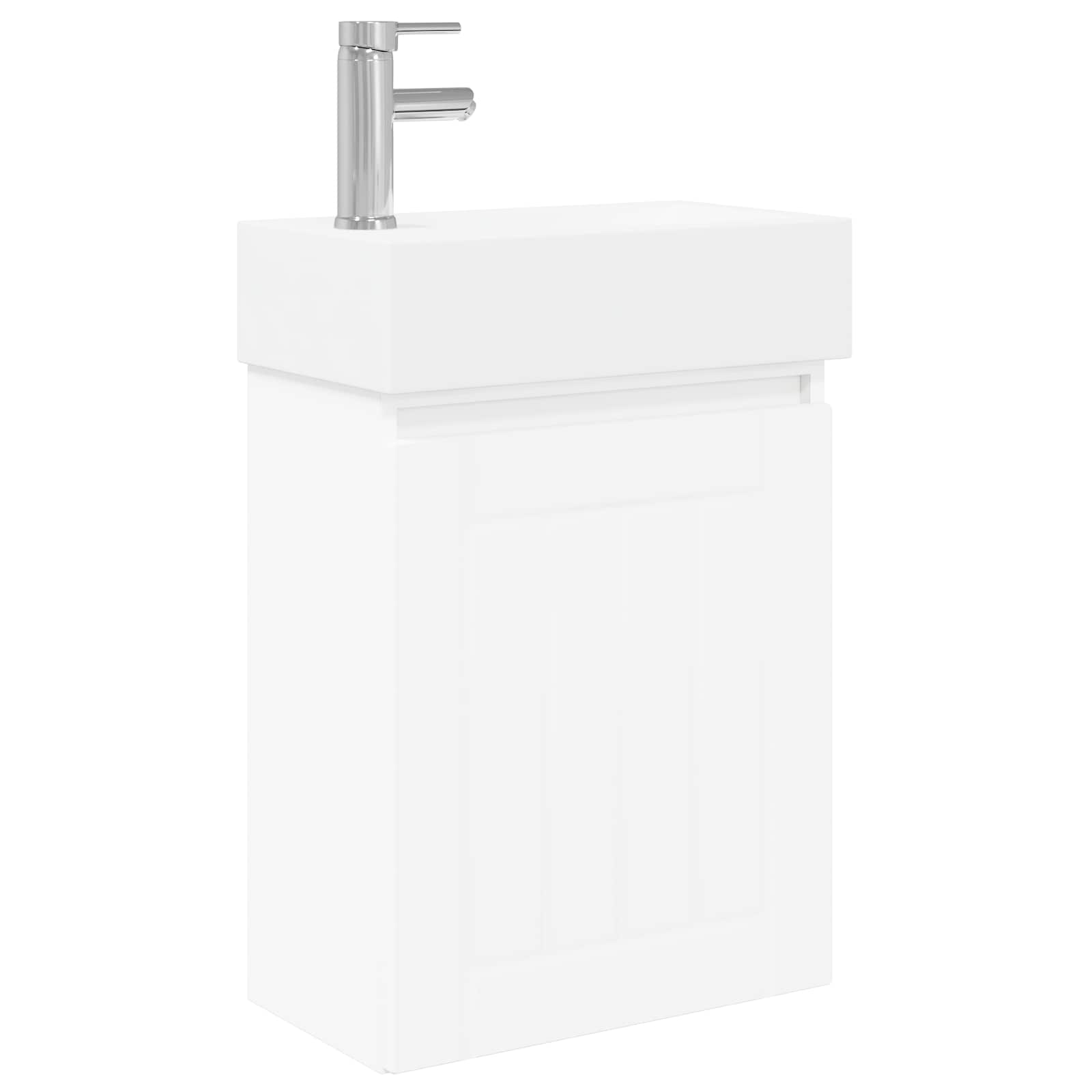 vidaXL Badkamermeubel met kraan Wit 45,5 x 25,5 x 84 cm
