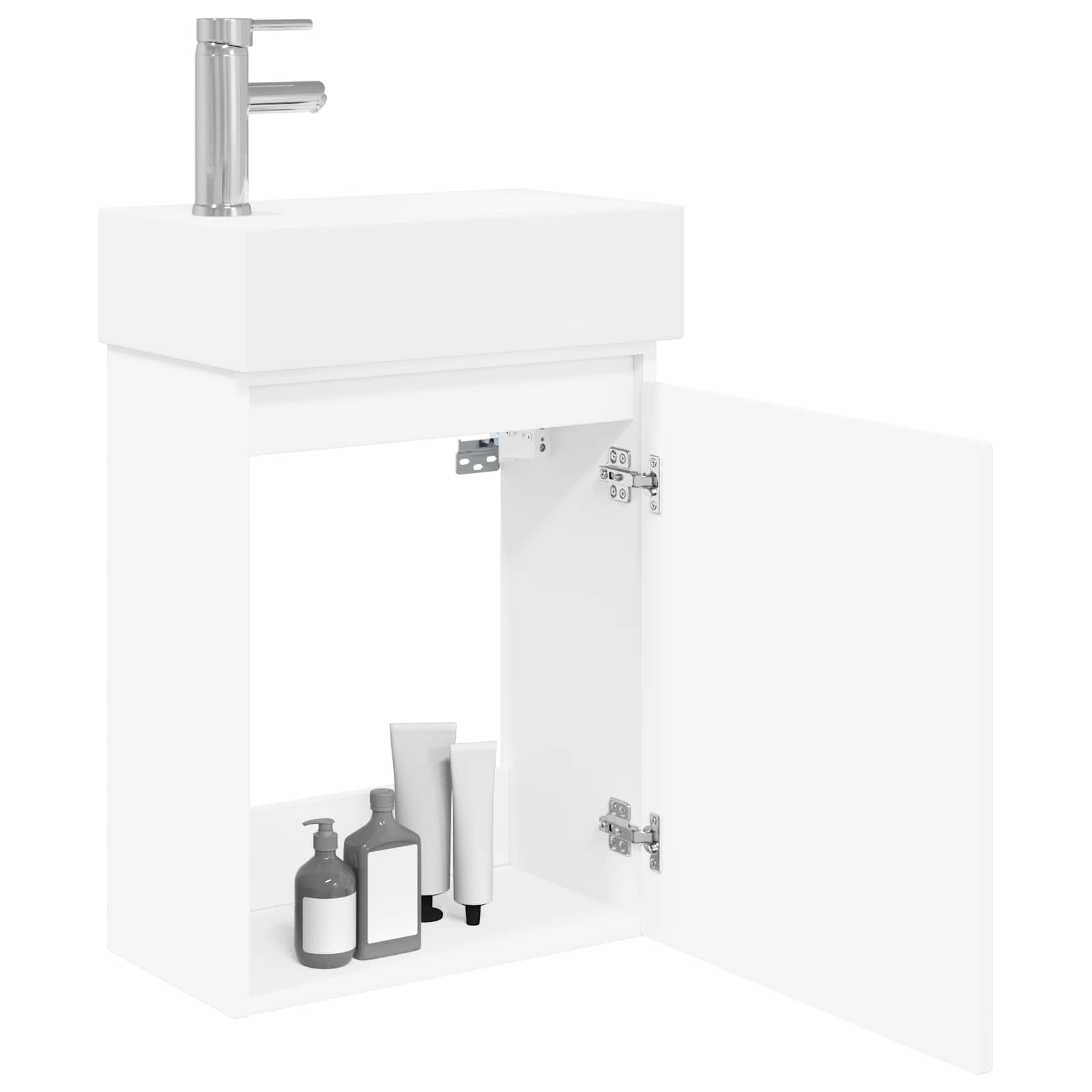 vidaXL Badkamermeubel met kraan Wit 45,5 x 25,5 x 84 cm
