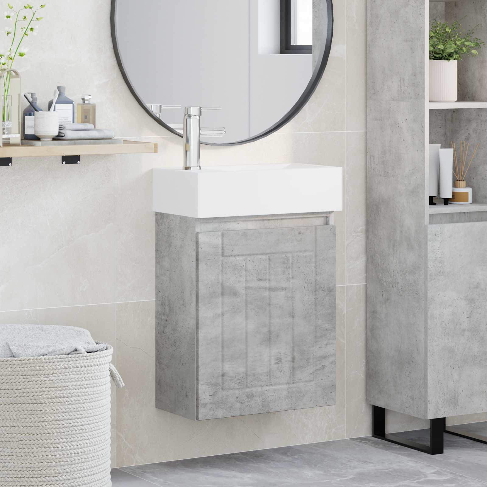 vidaXL Badkamermeubel met kraan Wit 45,5 x 25,5 x 84 cm