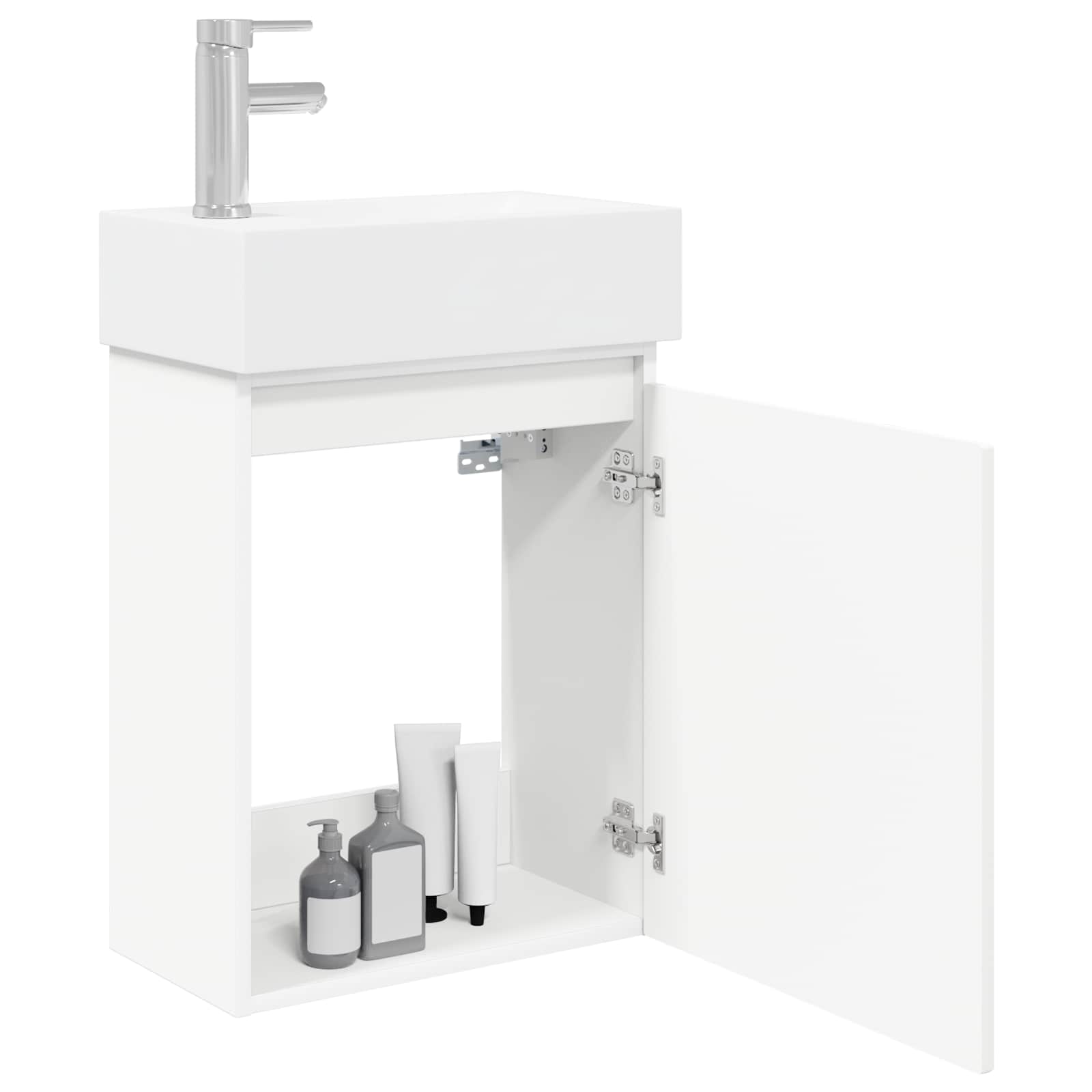 vidaXL Badkamermeubel met kraan Wit 45,5 x 22,5 x 84 cm
