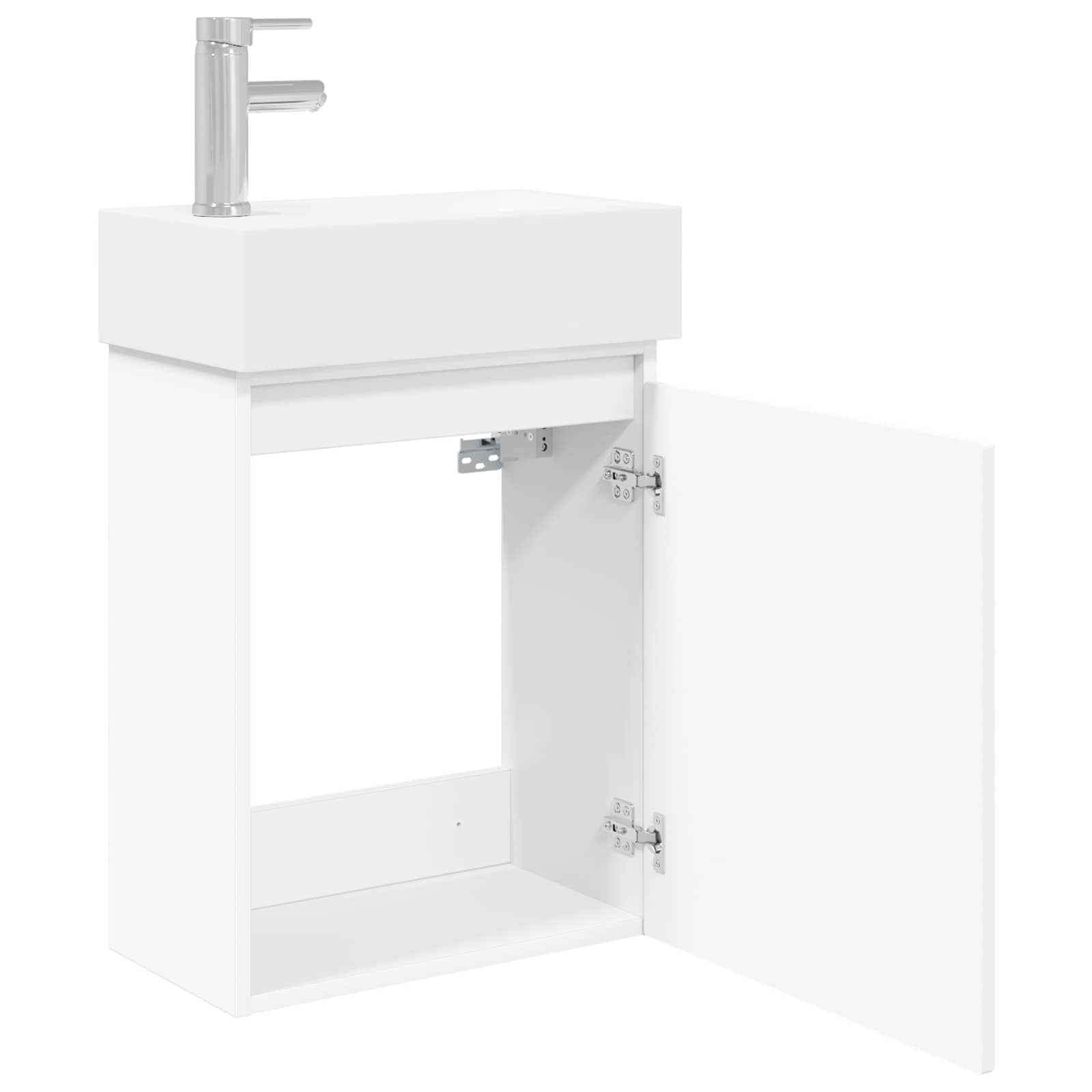 vidaXL Badkamermeubel met kraan Wit 45,5 x 22,5 x 84 cm