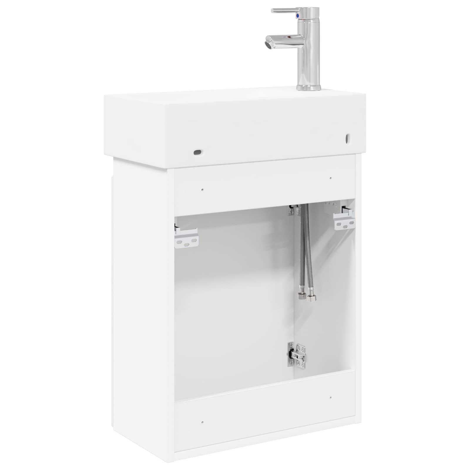 vidaXL Badkamermeubel met kraan Wit 45,5 x 22,5 x 84 cm