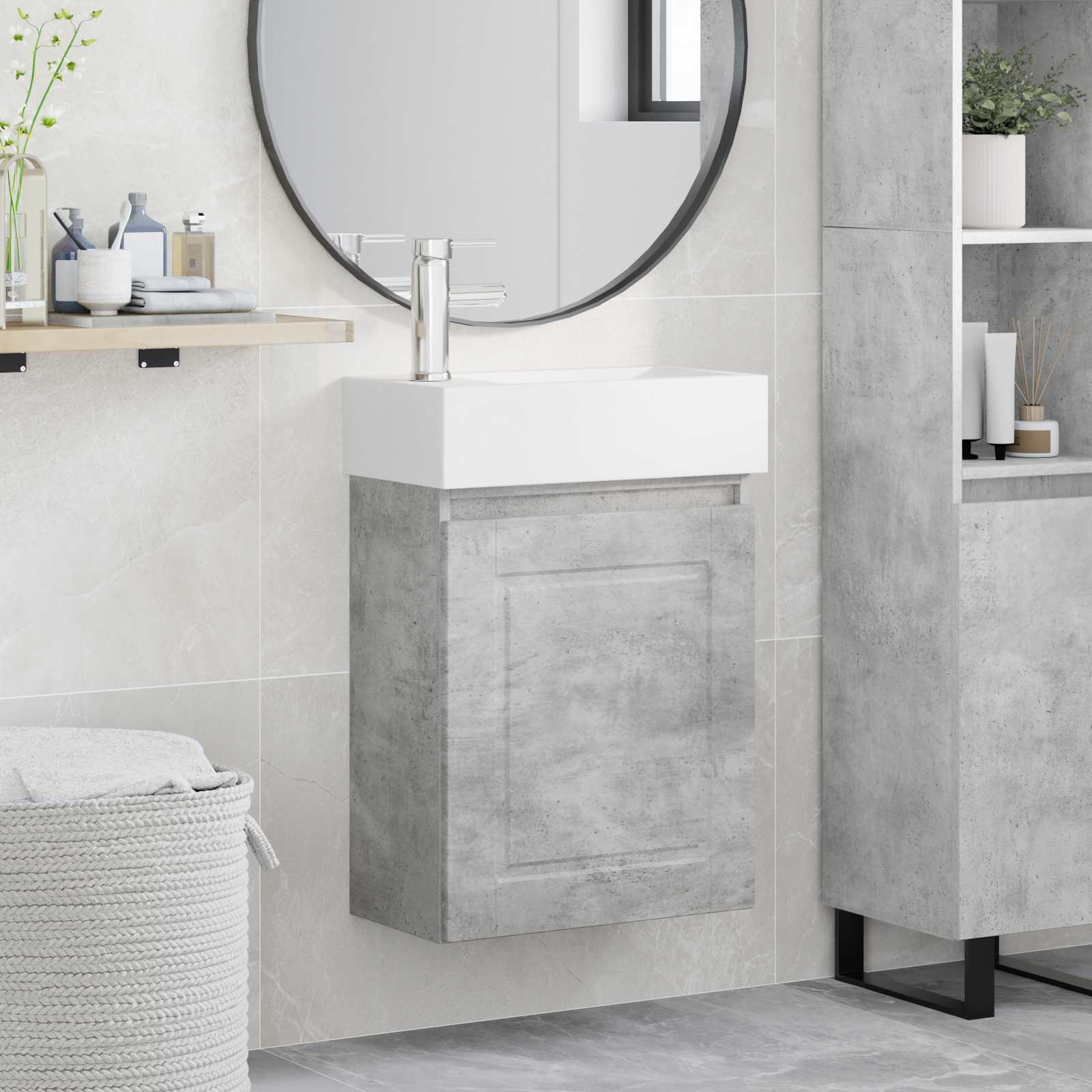 vidaXL Badkamermeubel met kraan Wit 45,5 x 22,5 x 84 cm