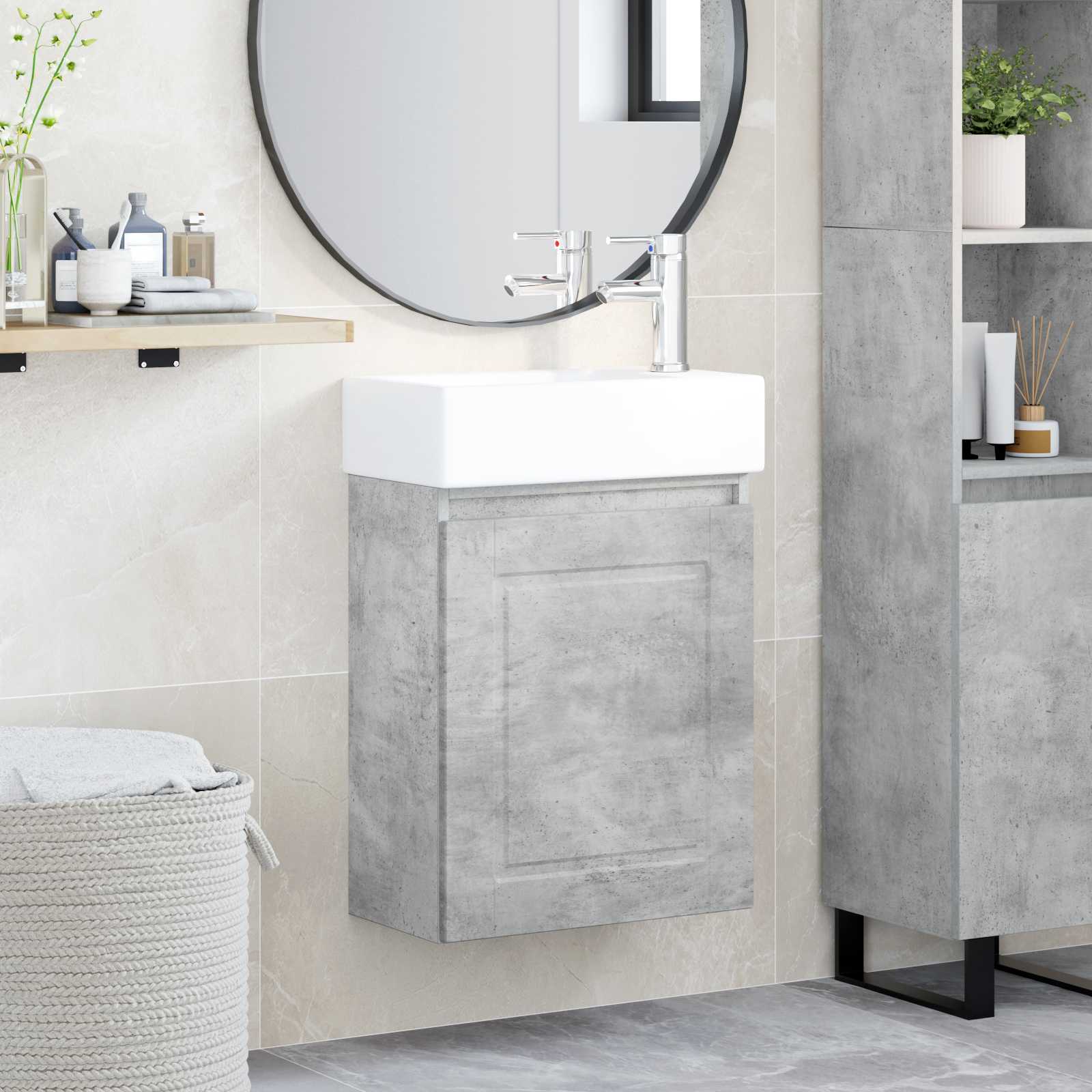 vidaXL Badkamermeubel met kraan Wit 45,5 x 22,5 x 84 cm