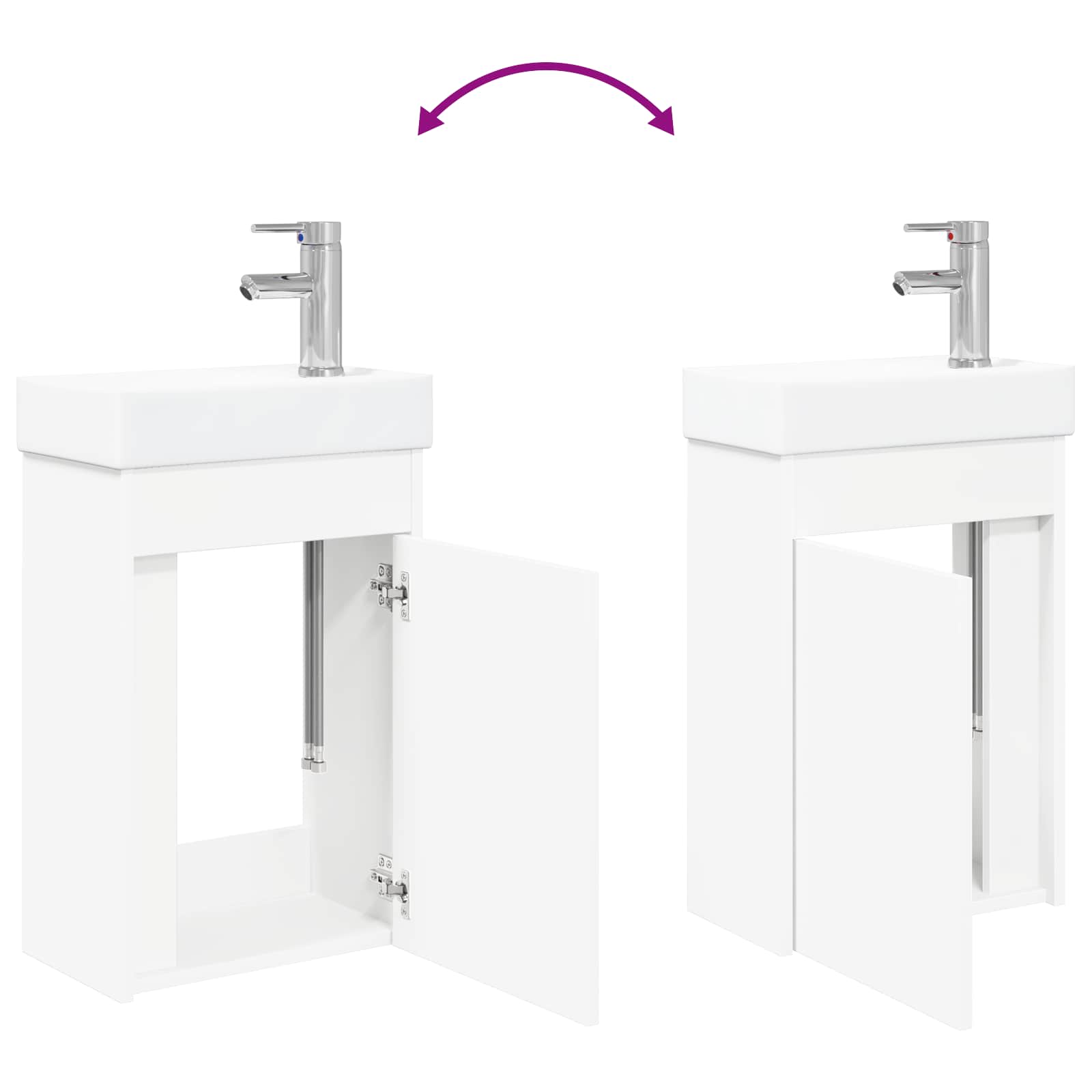 vidaXL Badkamerkast met wastafel Artisan eik 40,5 x 22,5 x 62 cm