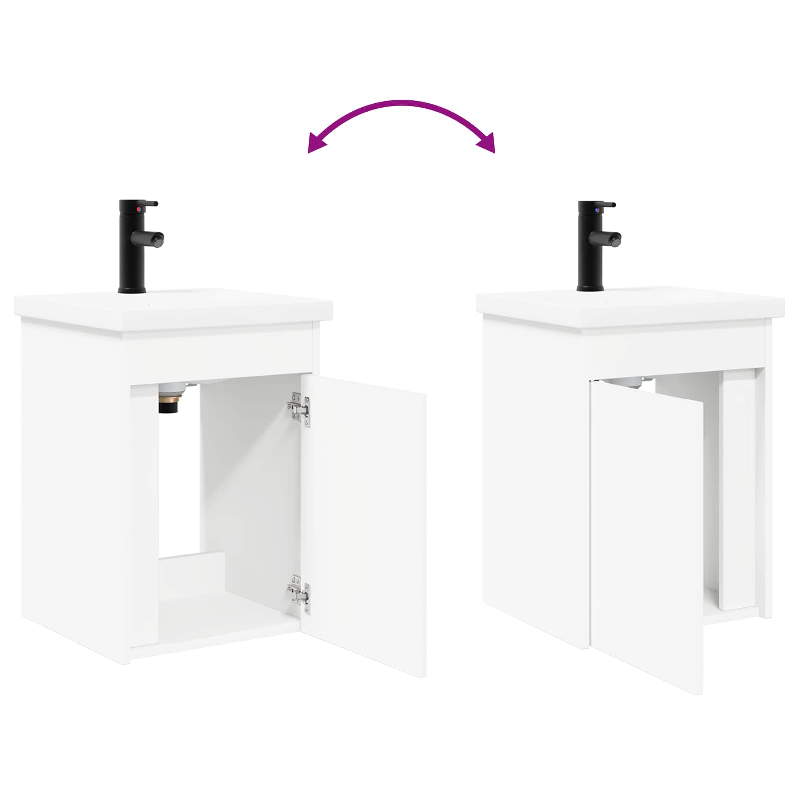 vidaXL Badkamerkast met kraan Wit 42 x 40 x 74,5 cm