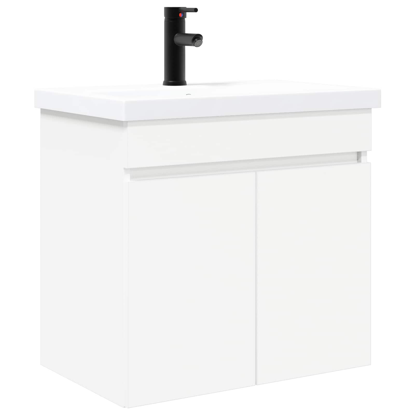 vidaXL Badkamer wastafel met wasbak Oud hout 61 x 39 x 58 cm