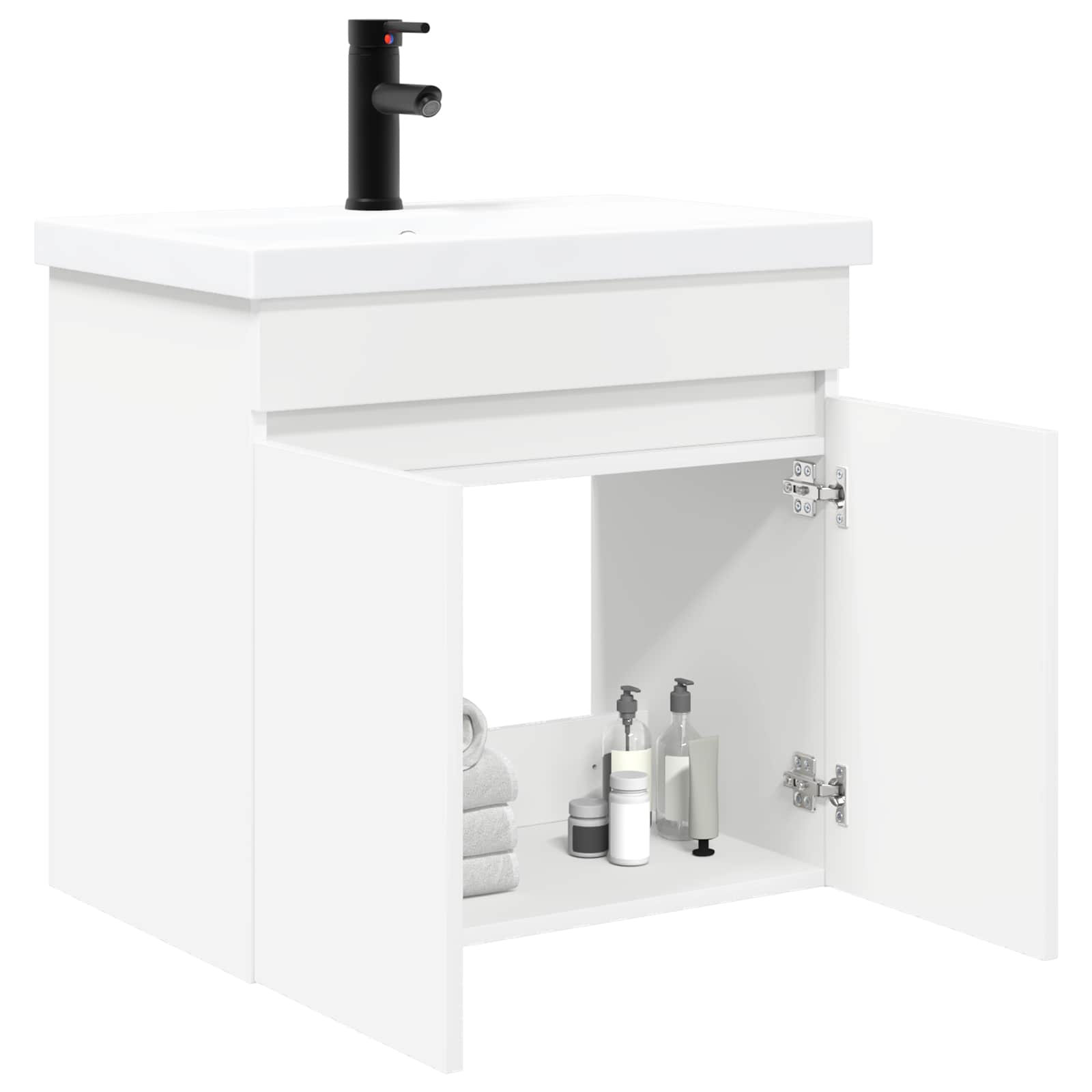 vidaXL Badkamer wastafel met wasbak Oud hout 61 x 39 x 58 cm