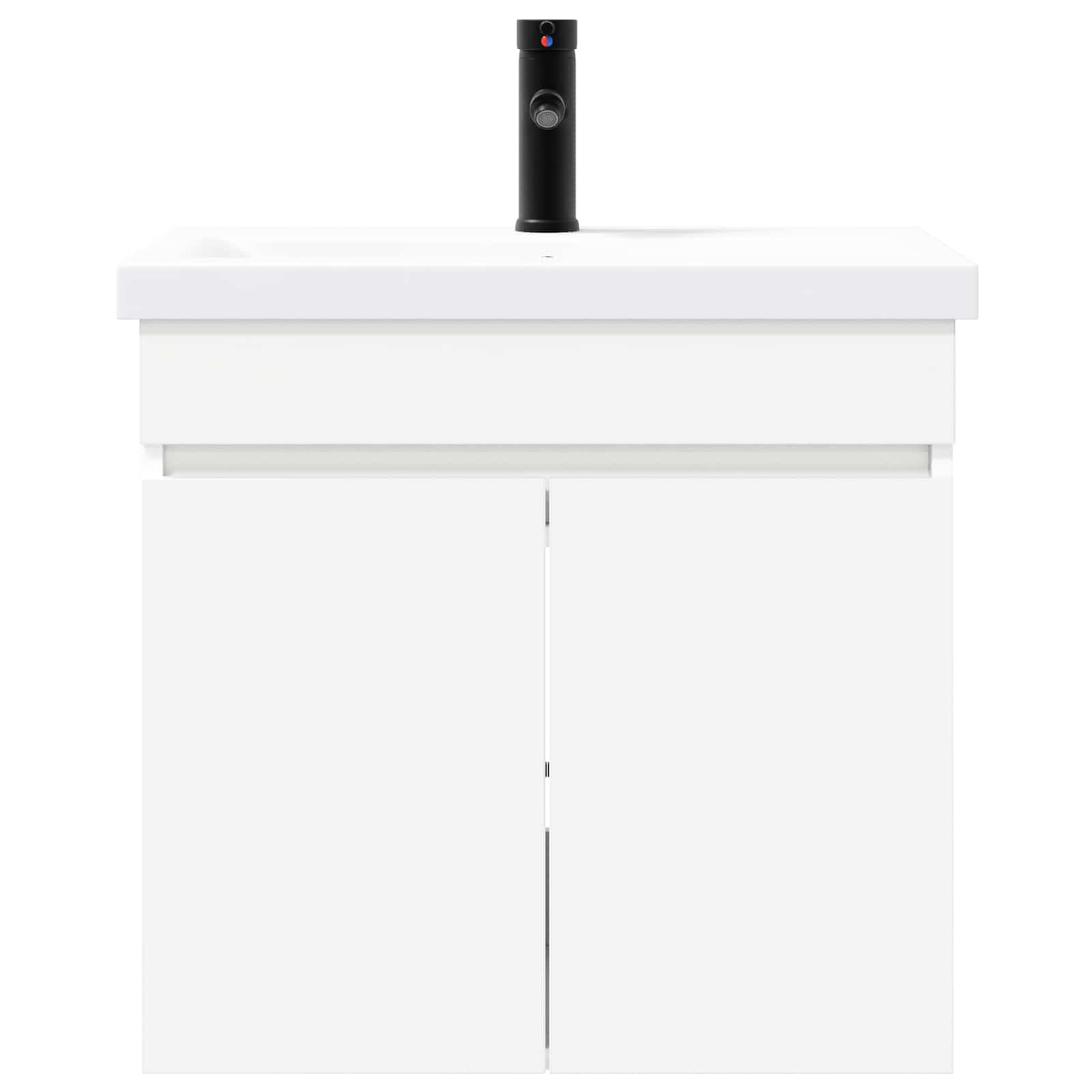 vidaXL Badkamer wastafel met wasbak Oud hout 61 x 39 x 58 cm