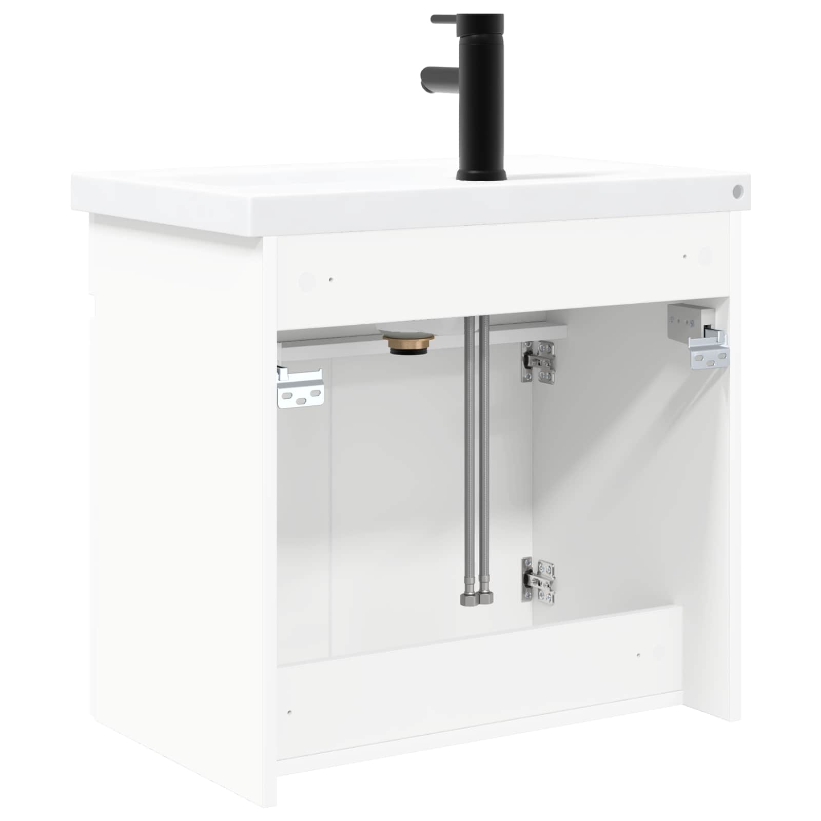 vidaXL Badkamer wastafel met wasbak Oud hout 61 x 39 x 58 cm