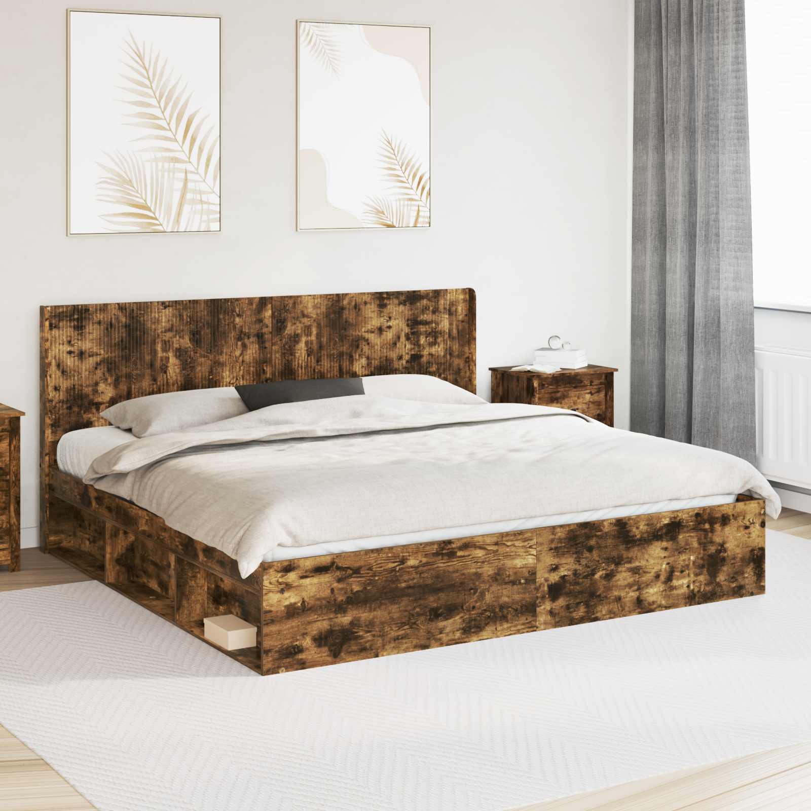 vidaXL Hoofdbord Wit Bewerkt hout