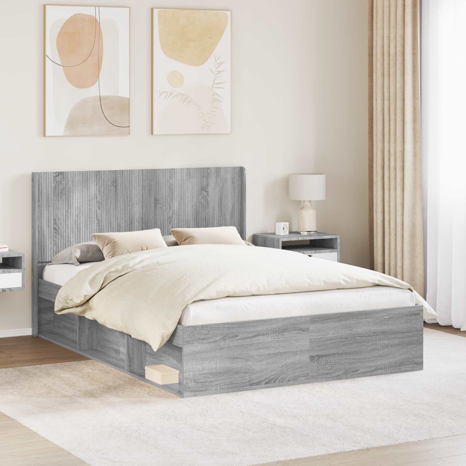 vidaXL Hoofdbord Wit Bewerkt hout