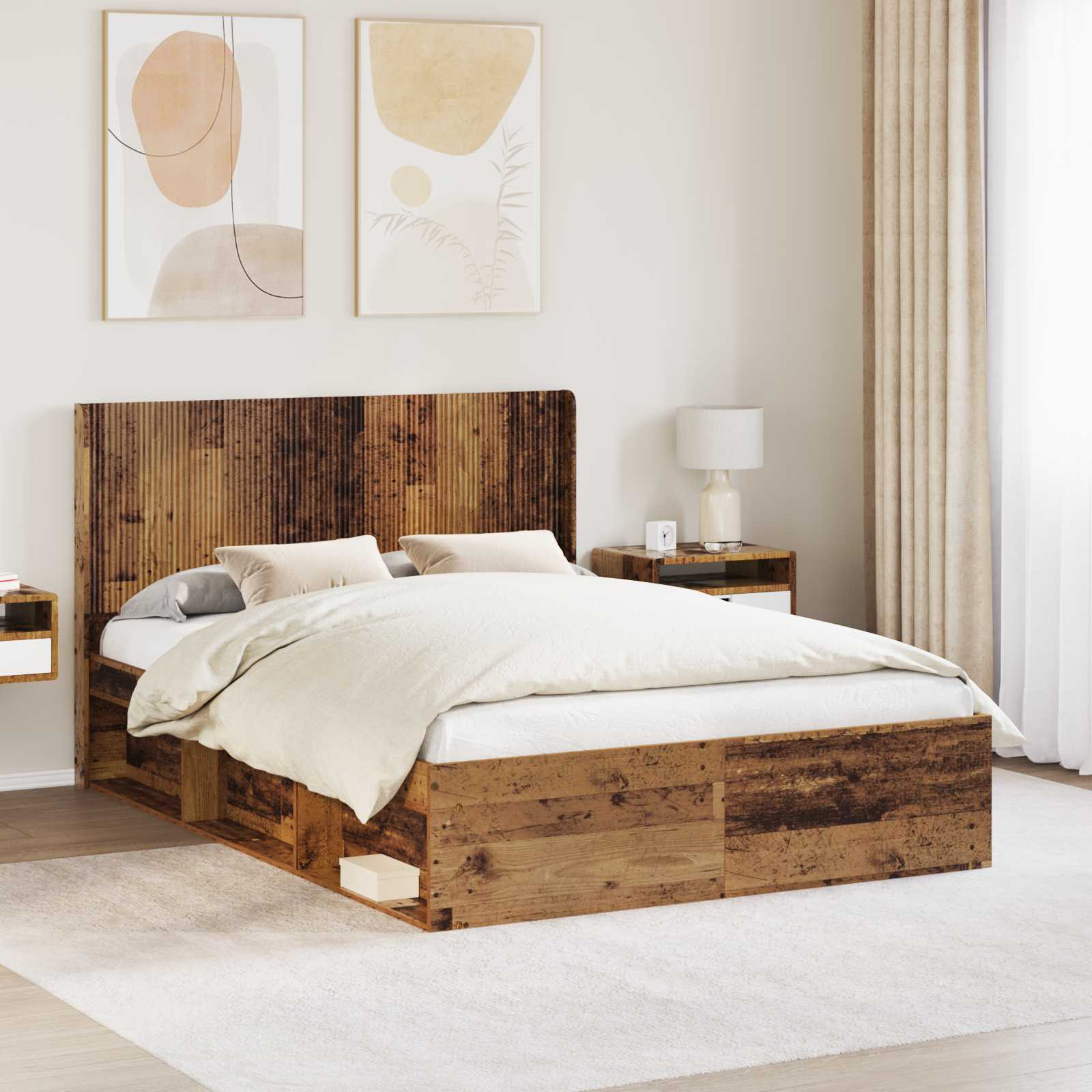 vidaXL Hoofdbord Wit Bewerkt hout