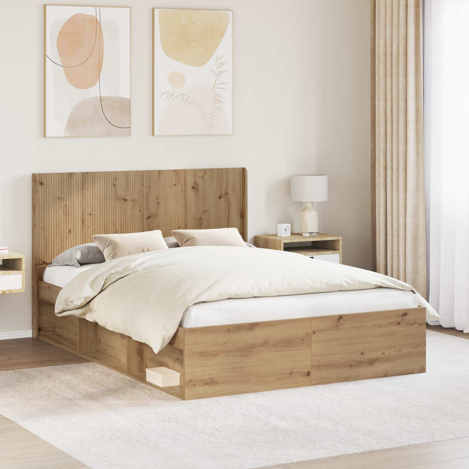 vidaXL Hoofdbord Wit Bewerkt hout