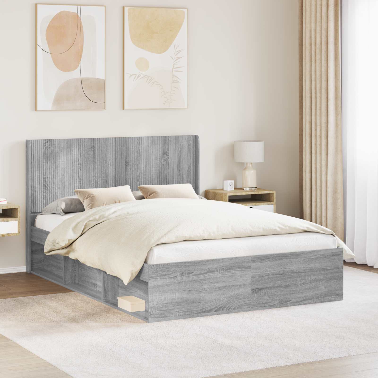 vidaXL Hoofdbord Wit Bewerkt hout