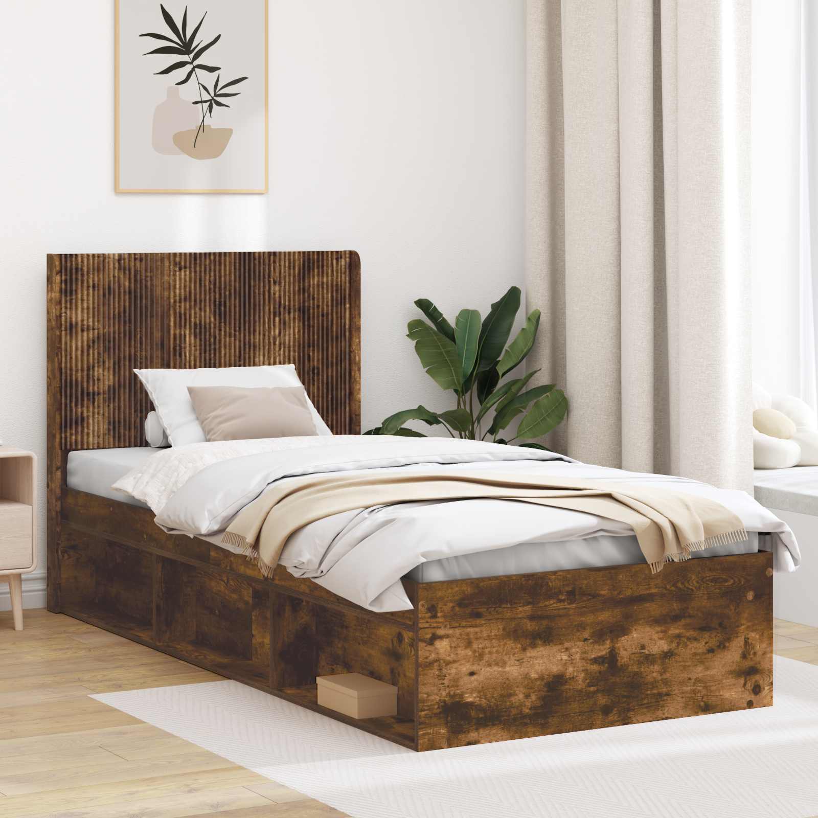vidaXL Hoofdbord Wit Bewerkt hout