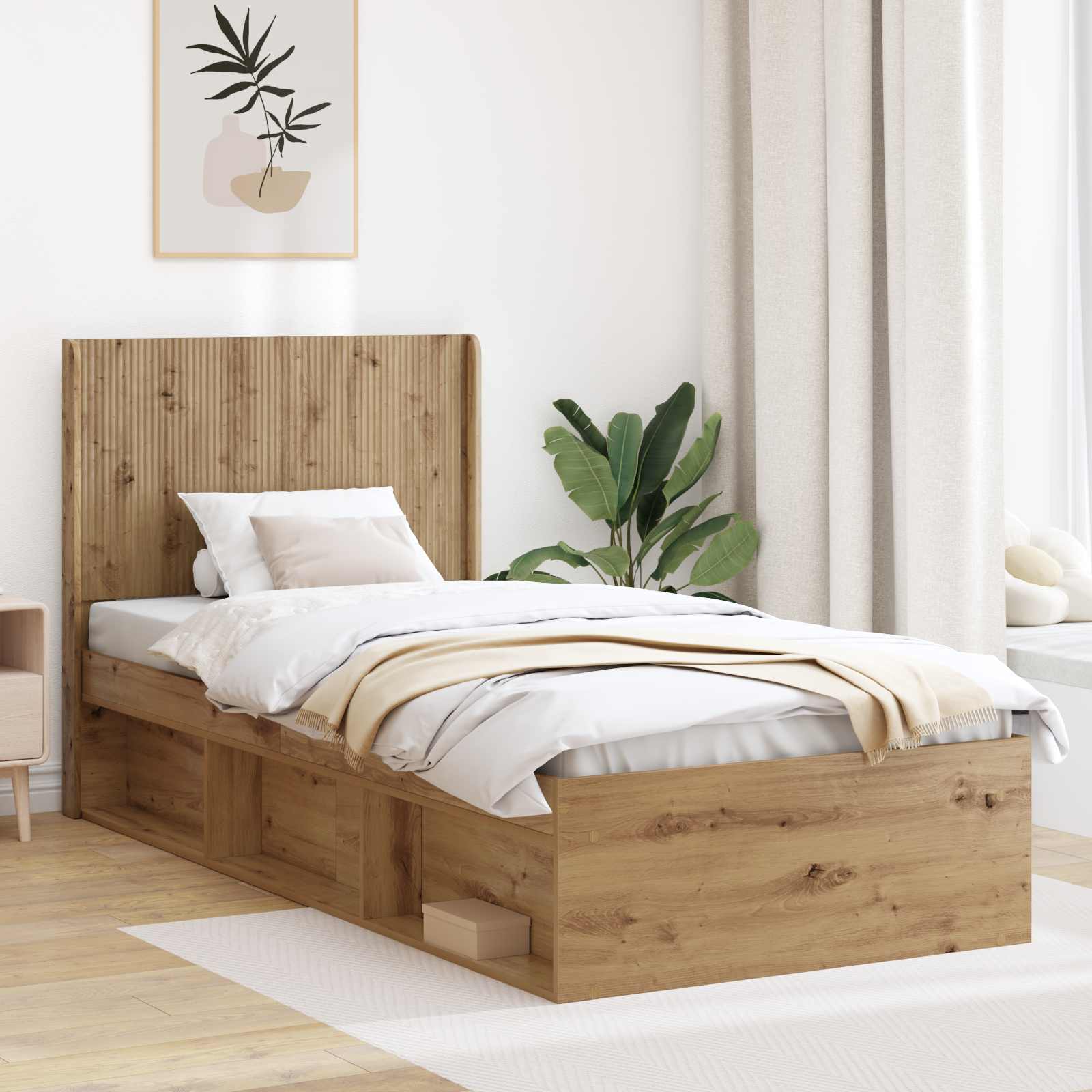 vidaXL Hoofdbord Wit Bewerkt hout