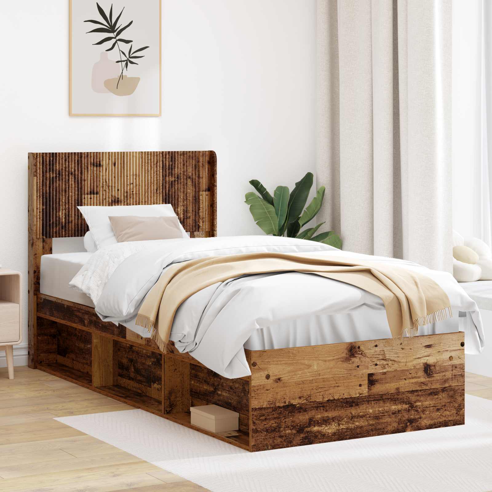 vidaXL Hoofdbord Wit Bewerkt hout