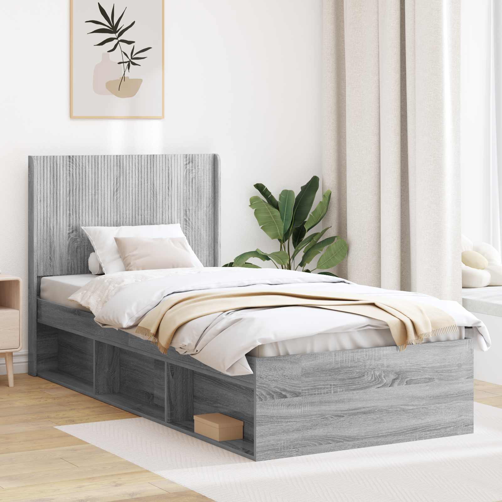 vidaXL Hoofdbord Wit Bewerkt hout