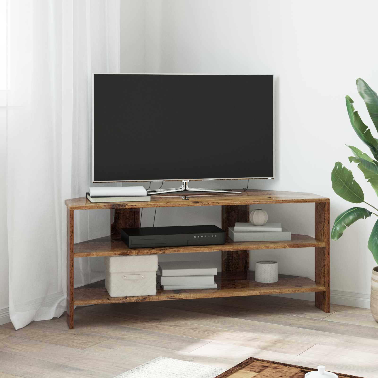 vidaXL HoekTVKast Wit 102x40,5x45cm Bewerkt hout