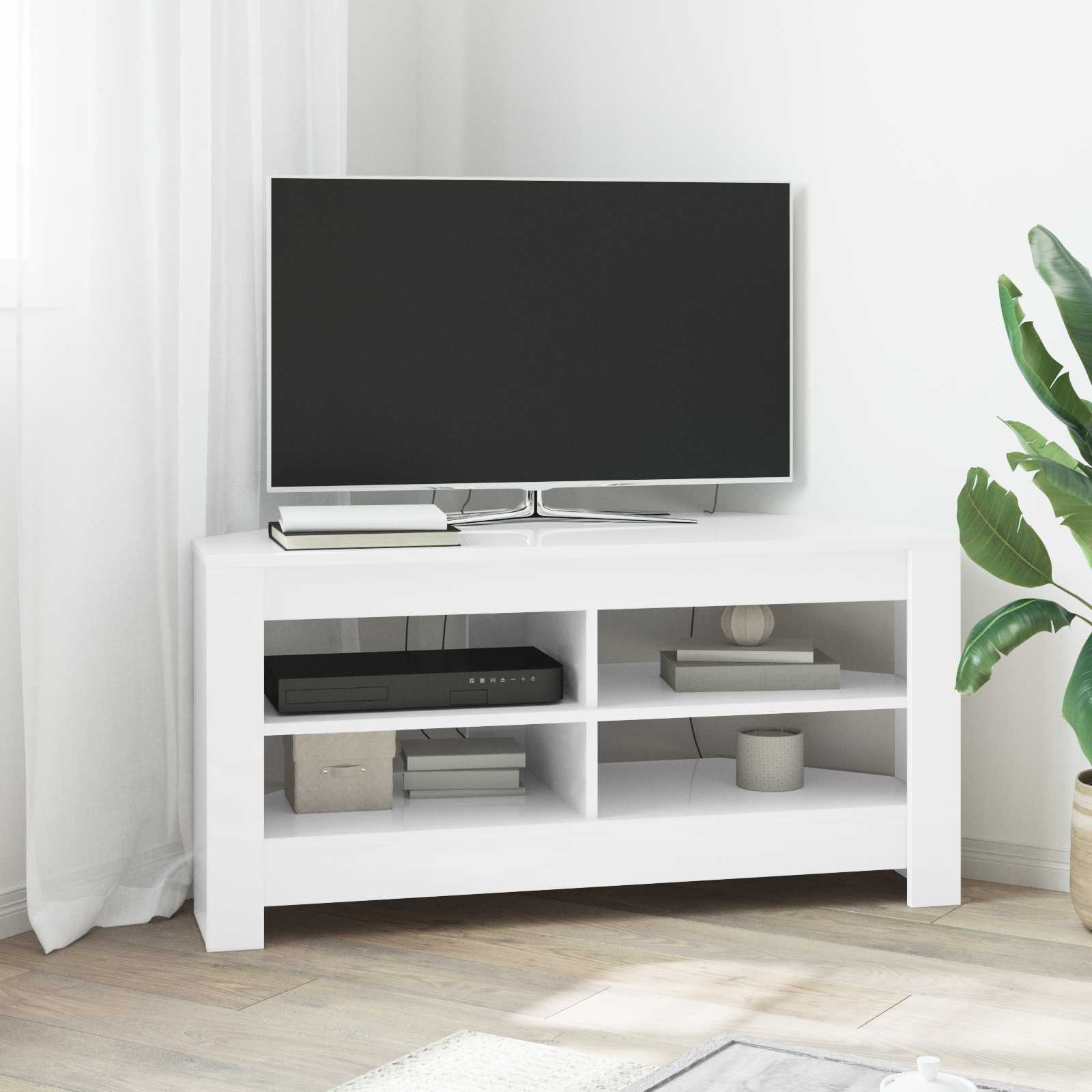 vidaXL HoekTVKast Wit 102x40,5x45cm Bewerkt hout