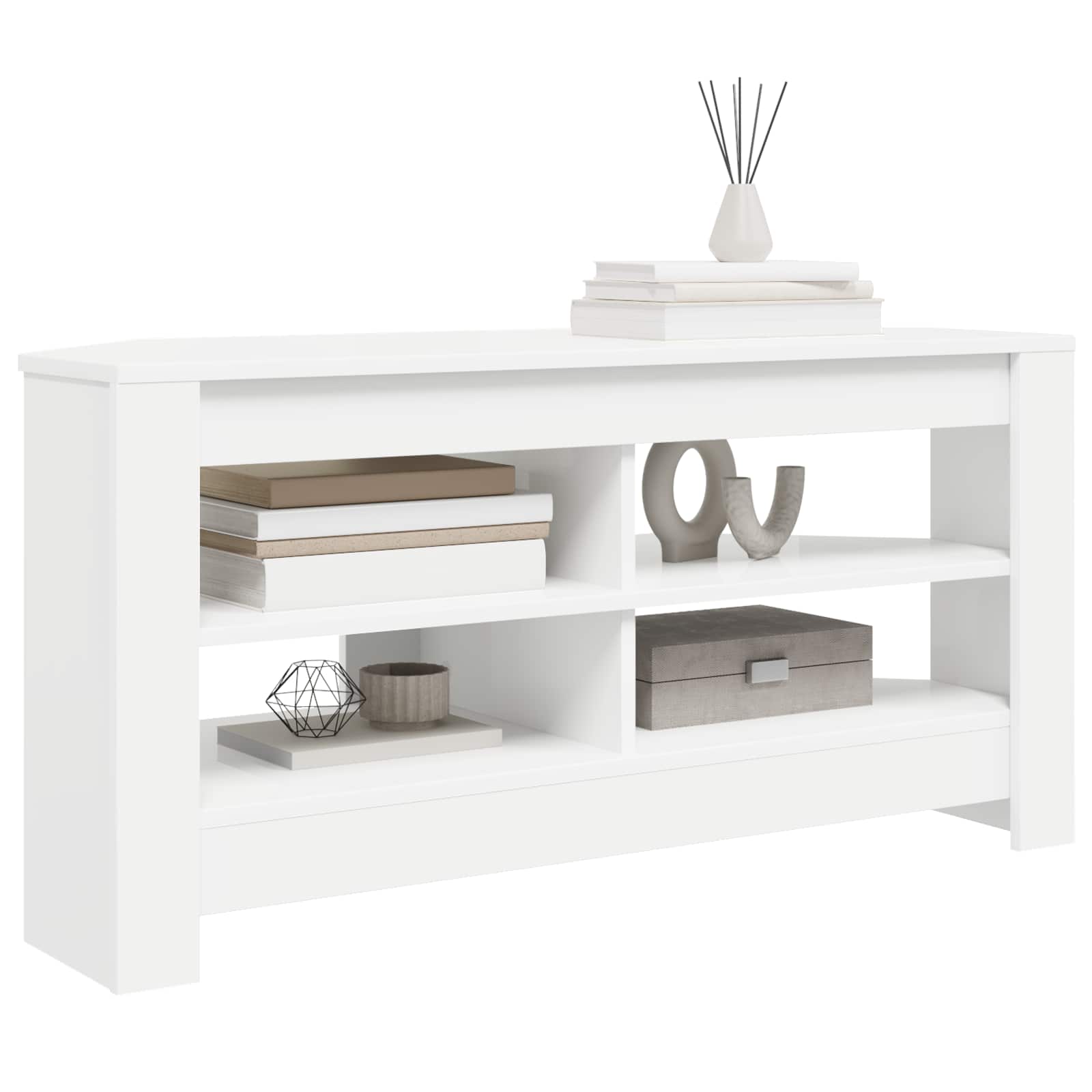 vidaXL HoekTVKast Wit 102x40,5x45cm Bewerkt hout