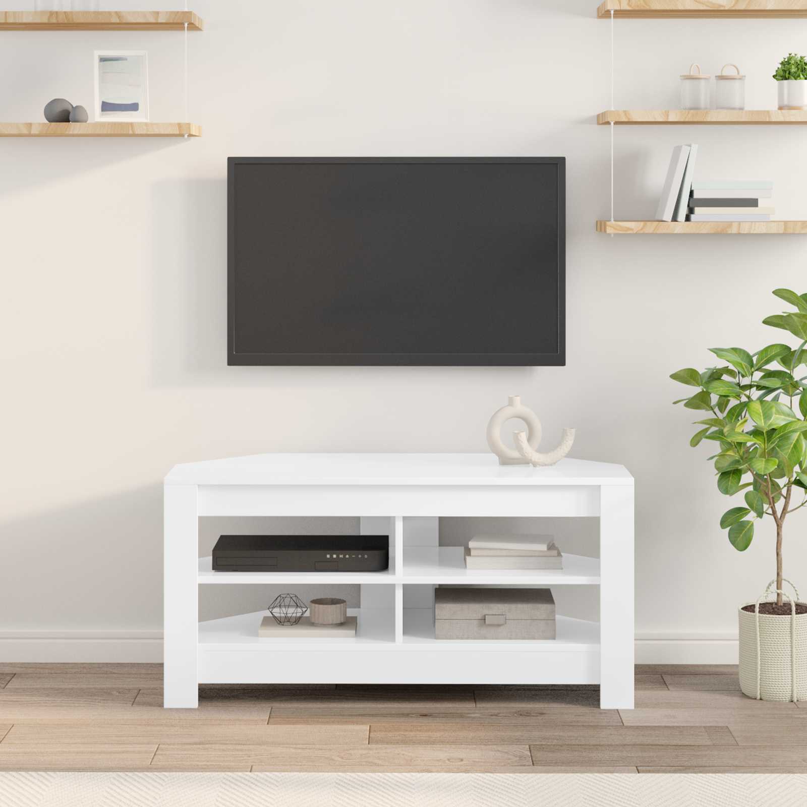 vidaXL HoekTVKast Wit 102x40,5x45cm Bewerkt hout