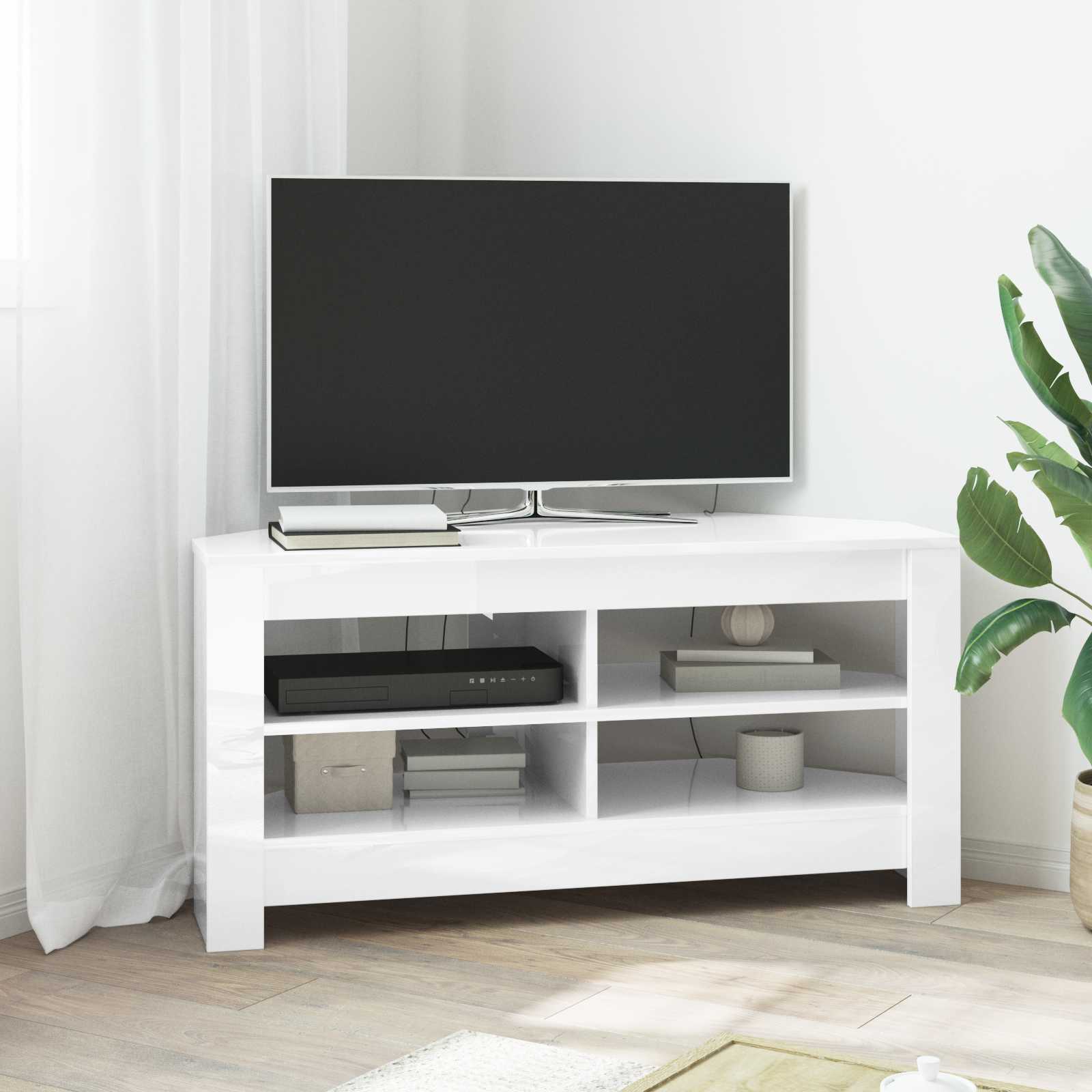 vidaXL HoekTVKast Wit 102x40,5x45cm Bewerkt hout