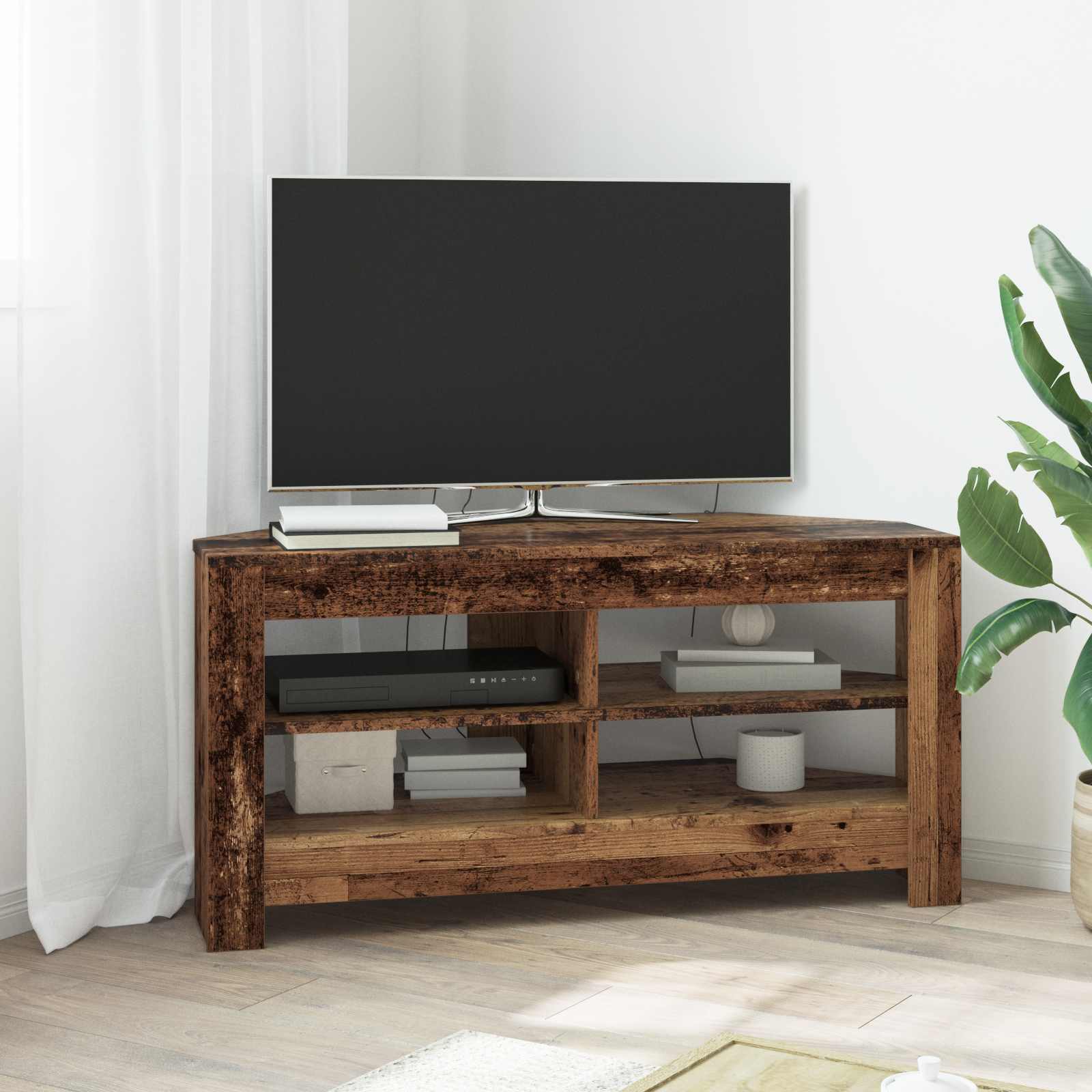 vidaXL HoekTVKast Wit 102x40,5x45cm Bewerkt hout