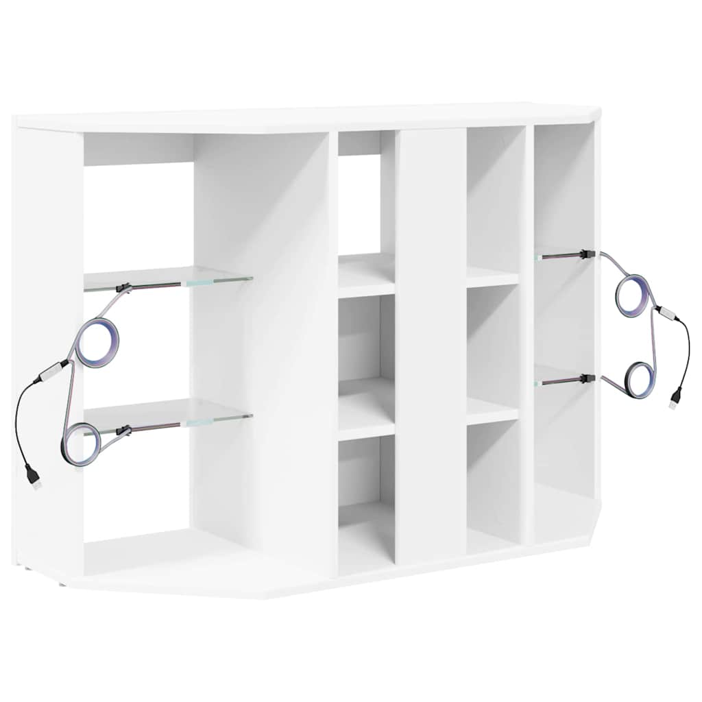 vidaXL Hoek LED TV Kast Wandgemonteerd Wit 100x40x68cm Bewerkt hout