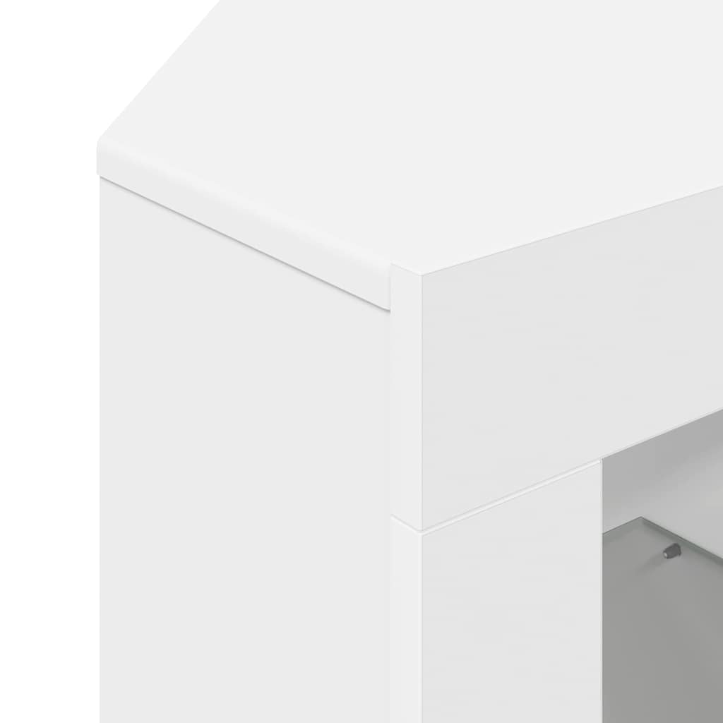 vidaXL Hoek LED TV Kast Wandgemonteerd Wit 100x40x68cm Bewerkt hout