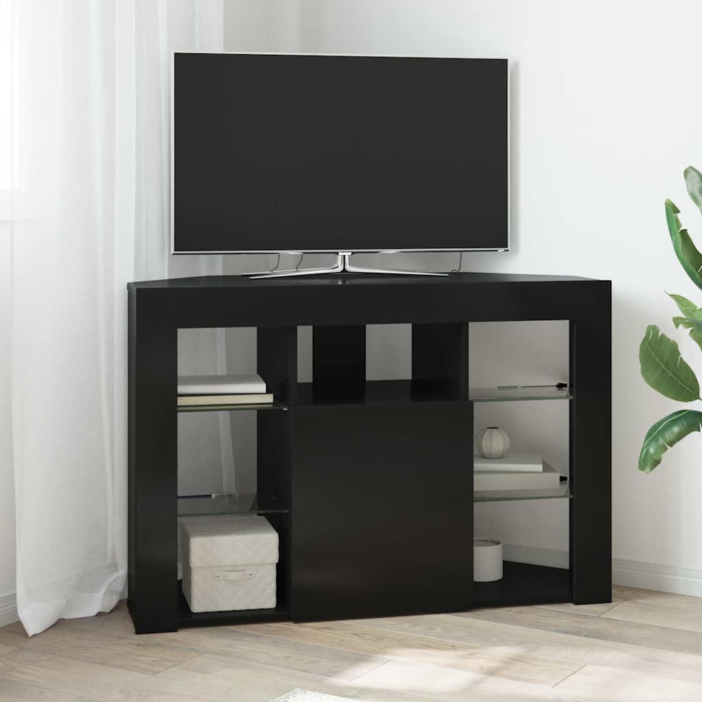 vidaXL Hoek LED TV Kast Wandgemonteerd Wit 100x40x68cm Bewerkt hout