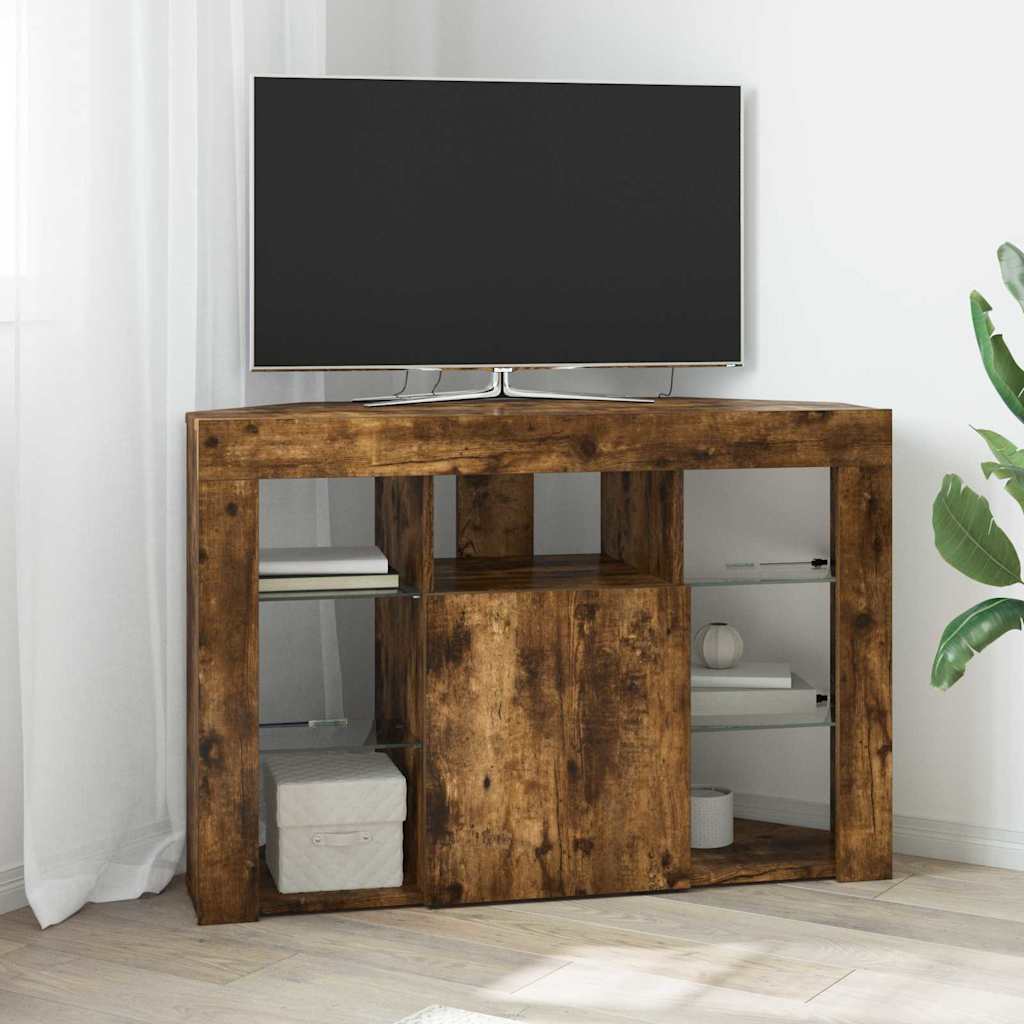 vidaXL Hoek LED TV Kast Wandgemonteerd Wit 100x40x68cm Bewerkt hout