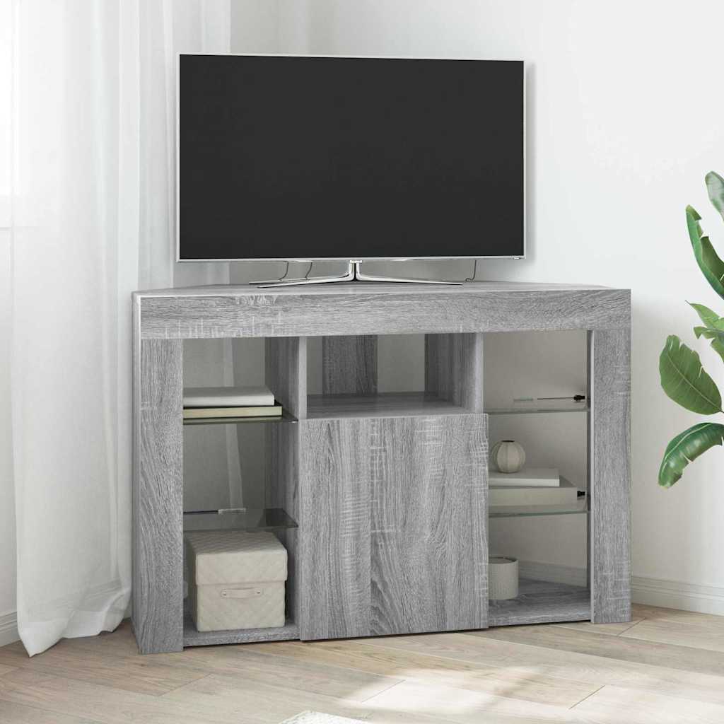vidaXL Hoek LED TV Kast Wandgemonteerd Wit 100x40x68cm Bewerkt hout