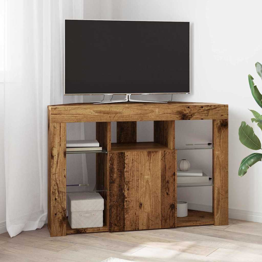 vidaXL Hoek LED TV Kast Wandgemonteerd Wit 100x40x68cm Bewerkt hout