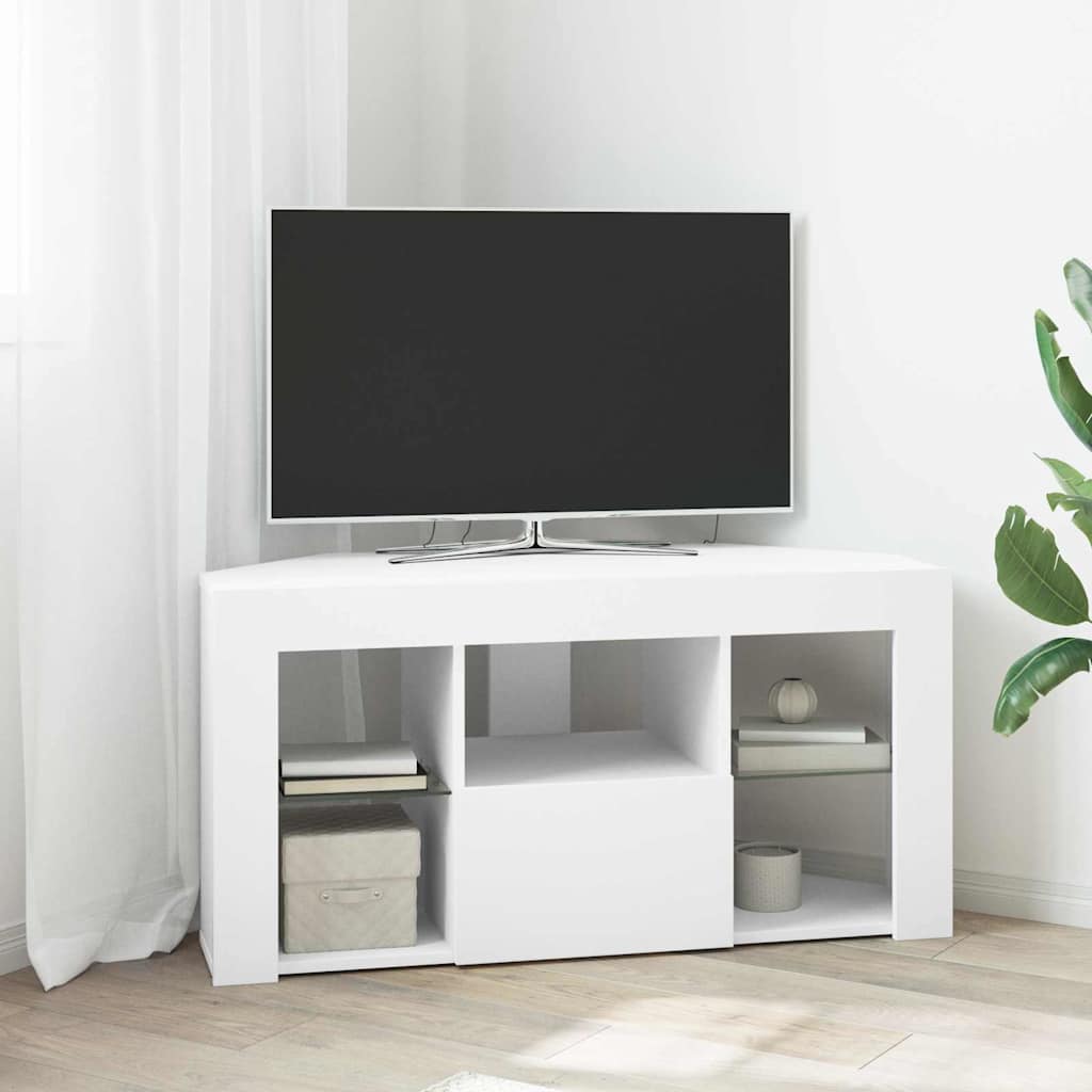 vidaXL Hoek LED TV Kast Wandgemonteerd Wit 100x40x68cm Bewerkt hout
