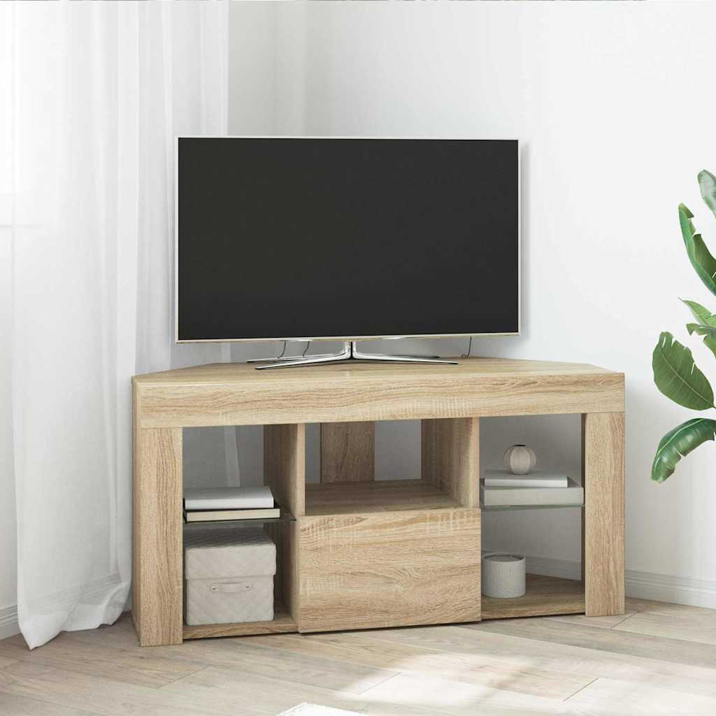 vidaXL Hoek LED TV Kast Wandgemonteerd Wit 100x40x68cm Bewerkt hout