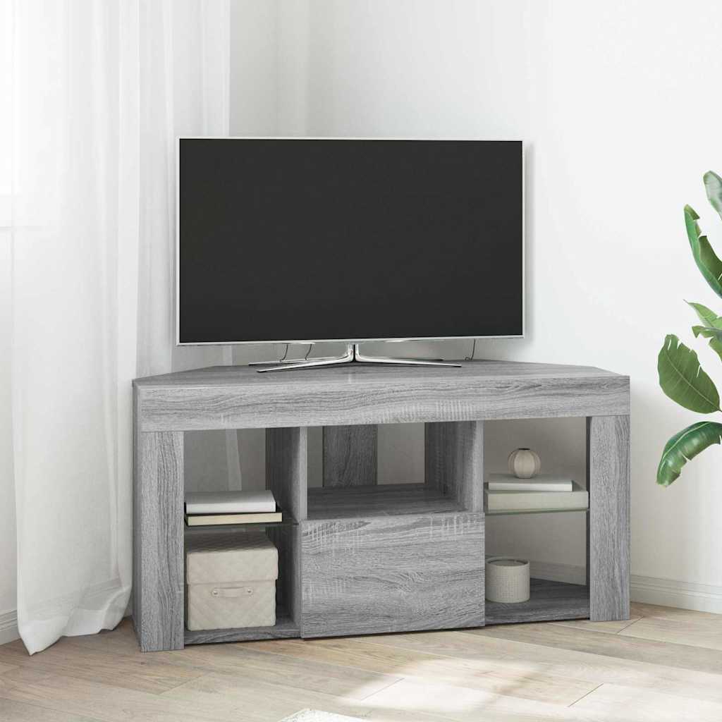 vidaXL Hoek LED TV Kast Wandgemonteerd Wit 100x40x68cm Bewerkt hout