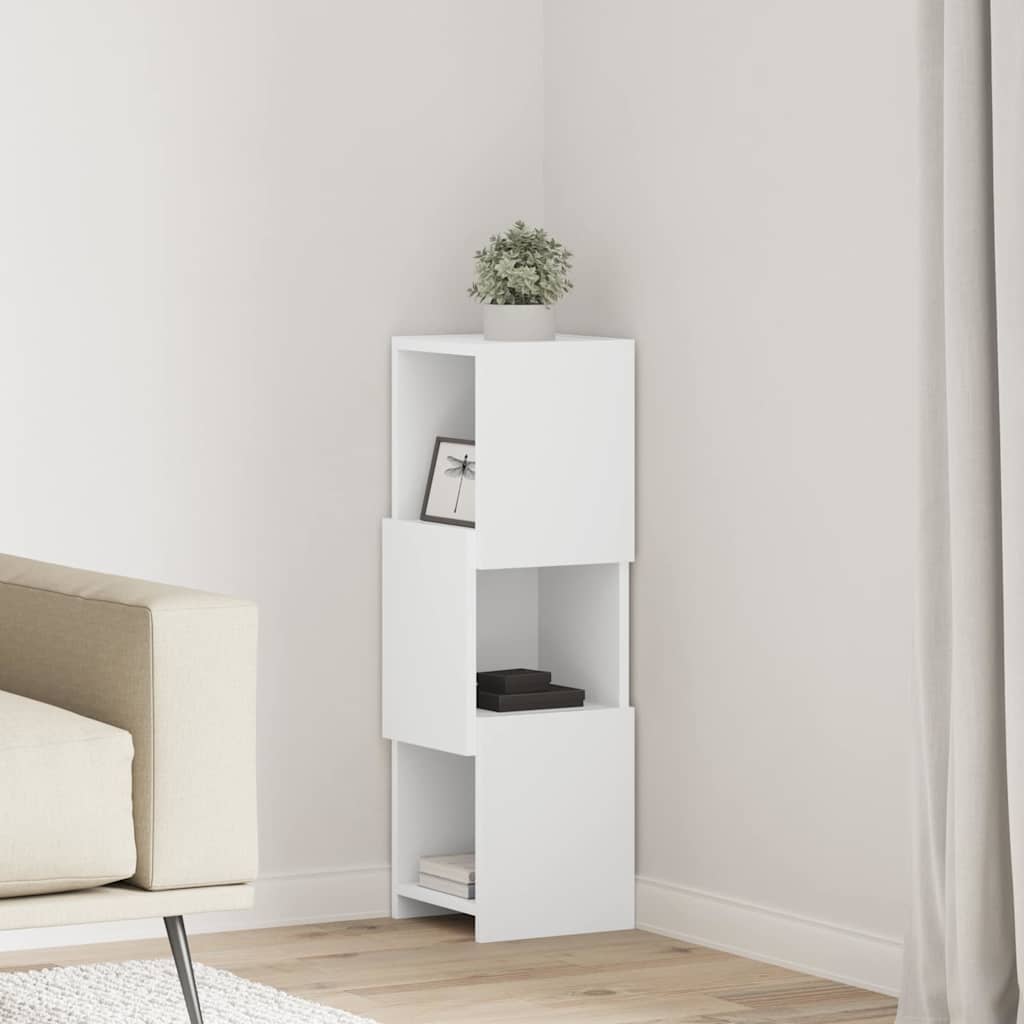 vidaXL Hoekkast Wit 25,5x25x102cm Bewerkt hout