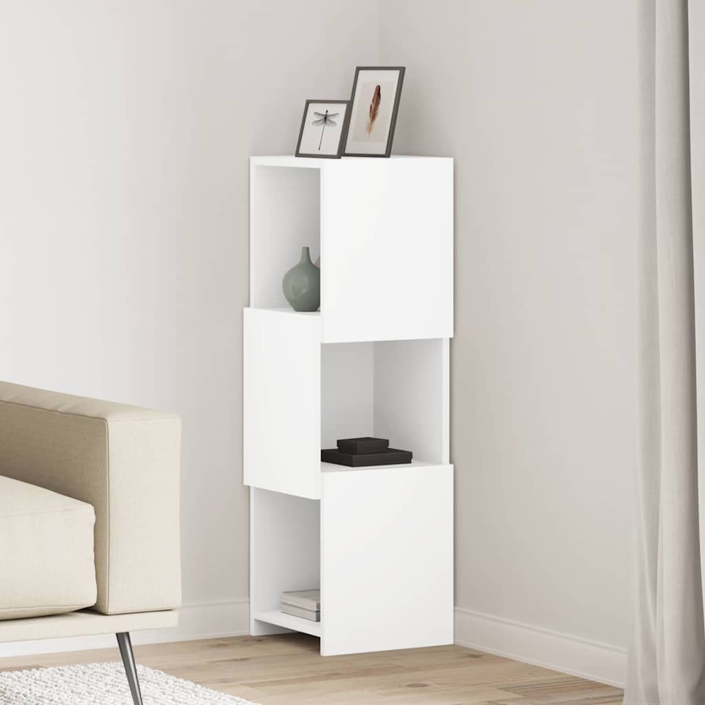 vidaXL Hoekkast Wit 25,5x25x102cm Bewerkt hout