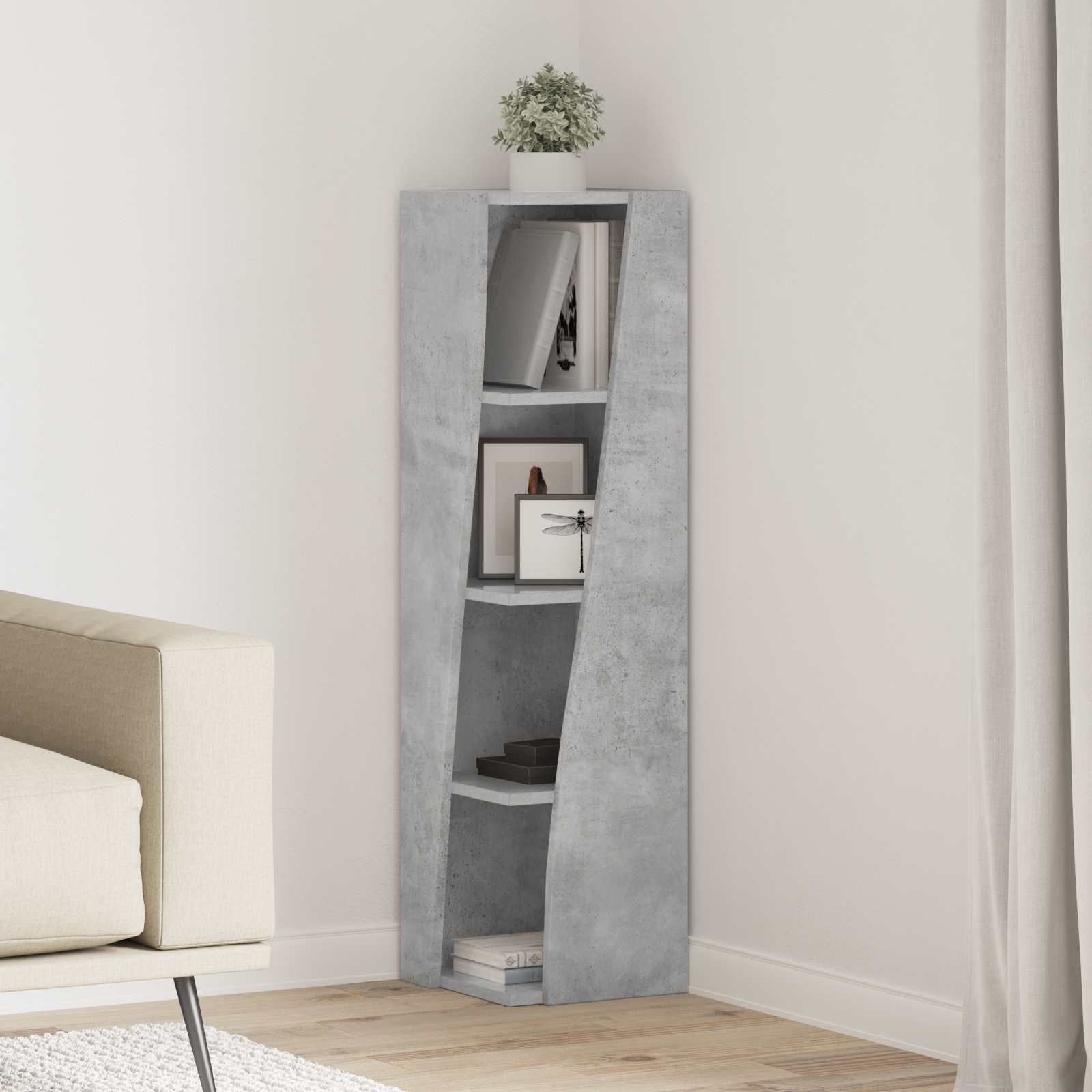 vidaXL Hoekkast Wit 25,5x25x102cm Bewerkt hout