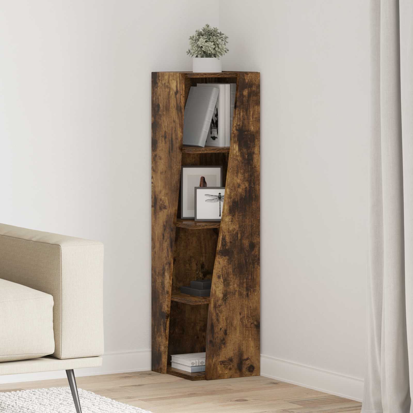 vidaXL Hoekkast Wit 25,5x25x102cm Bewerkt hout