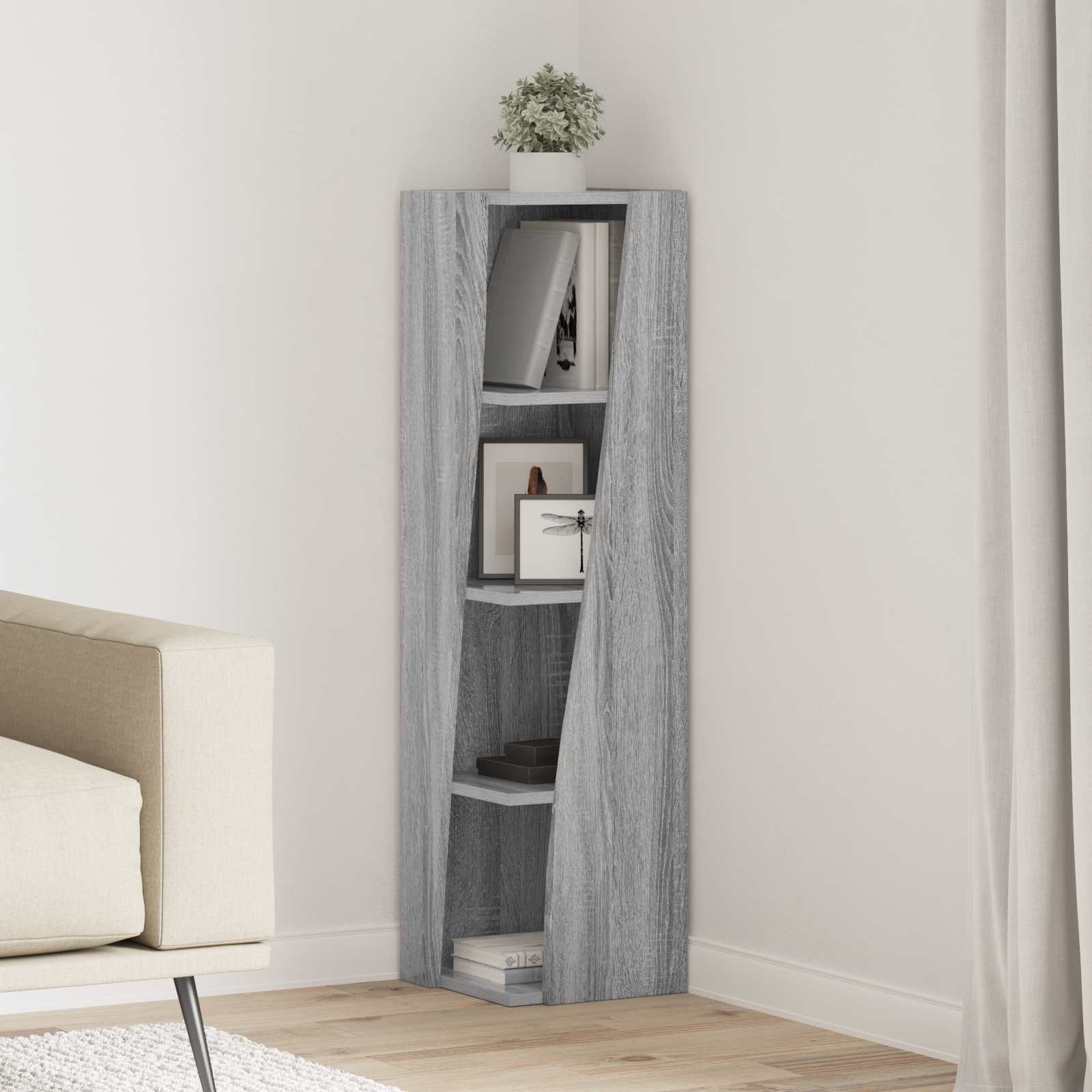 vidaXL Hoekkast Wit 25,5x25x102cm Bewerkt hout