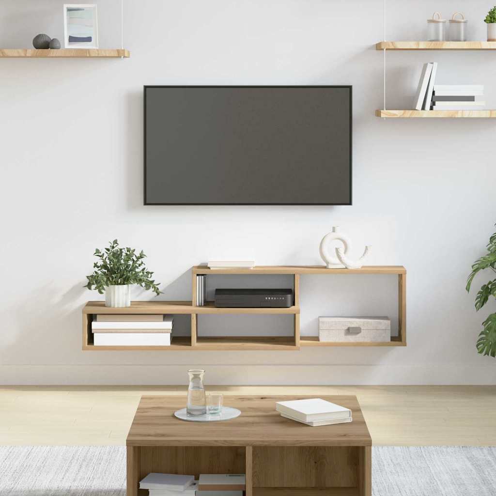 vidaXL TV-stand 150x25x28,5cm Bewerkt hout