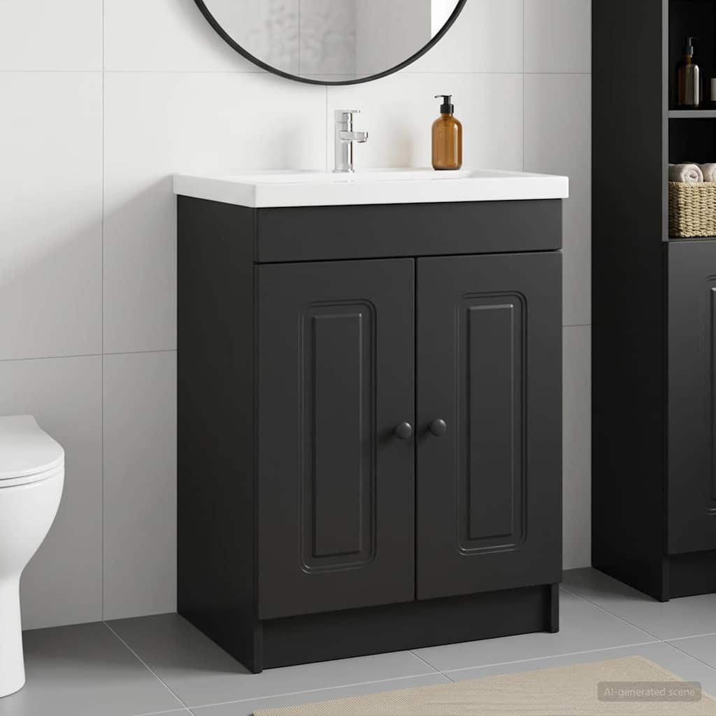 vidaXL Badkamer onder wastafel kast Wit 56 x 37,5 x 81 cm Bewerkt hout