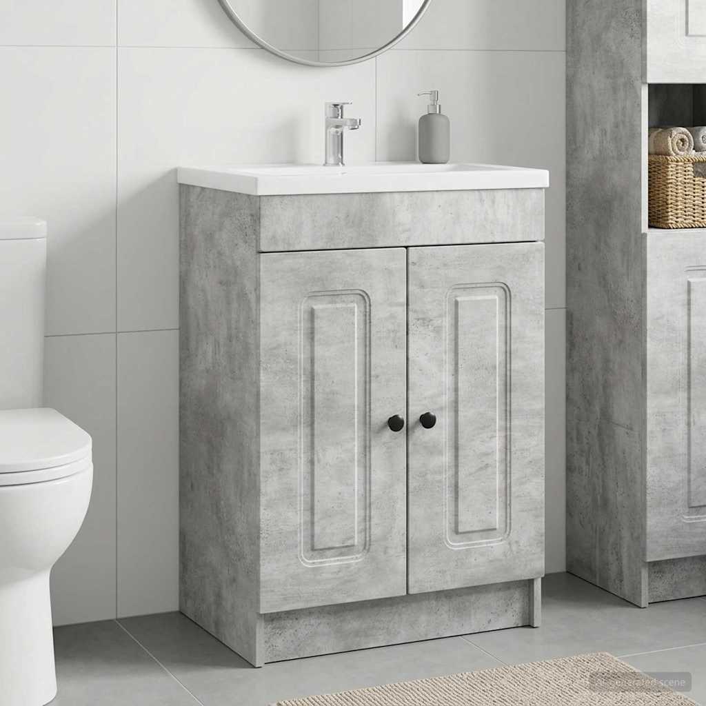 vidaXL Badkamer onder wastafel kast Wit 56 x 37,5 x 81 cm Bewerkt hout