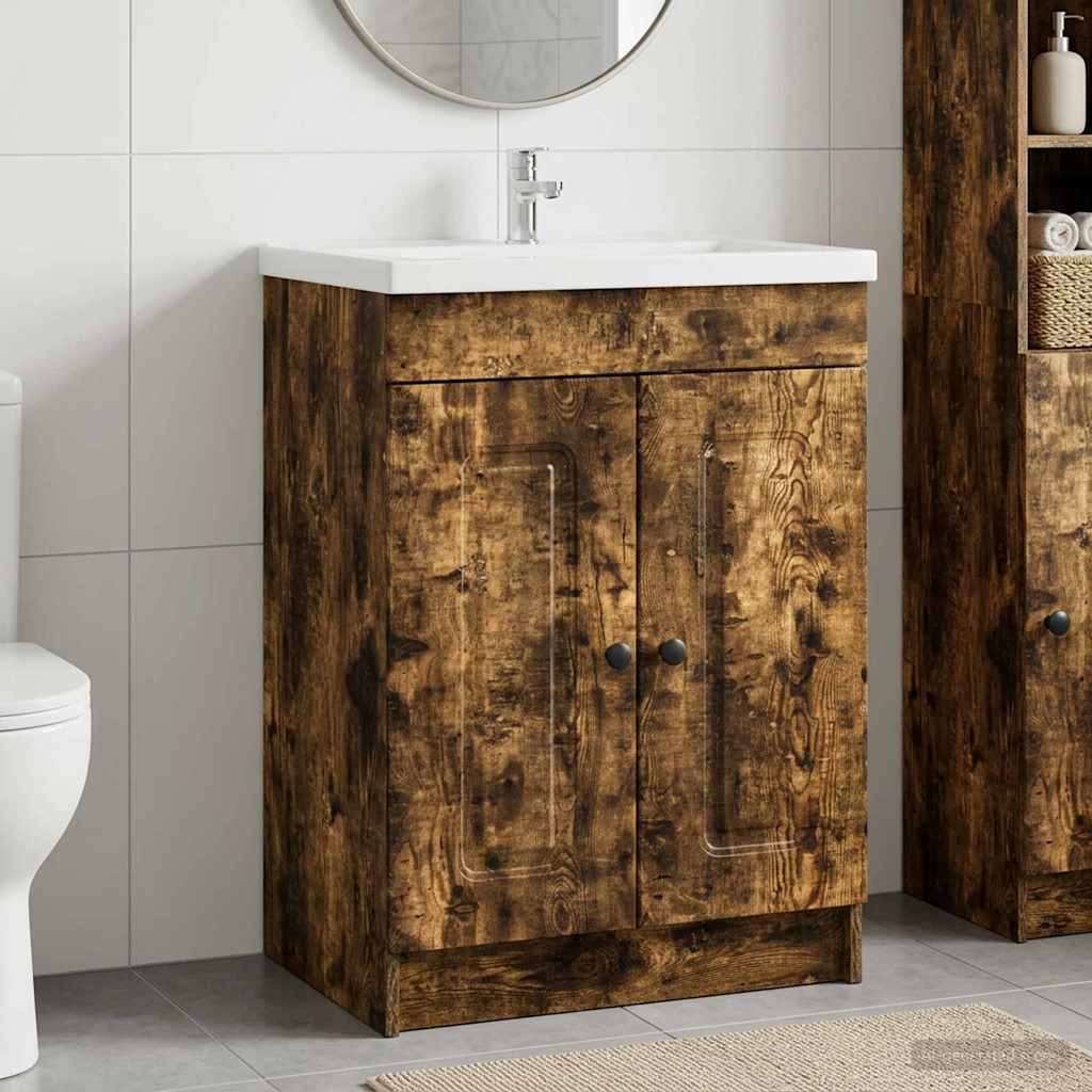 vidaXL Badkamer onder wastafel kast Wit 56 x 37,5 x 81 cm Bewerkt hout
