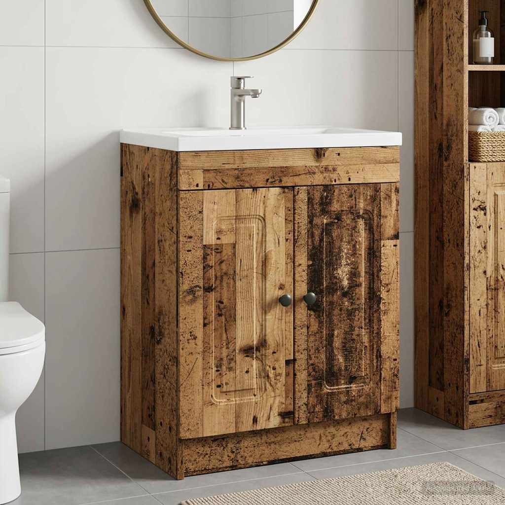 vidaXL Badkamer onder wastafel kast Wit 56 x 37,5 x 81 cm Bewerkt hout