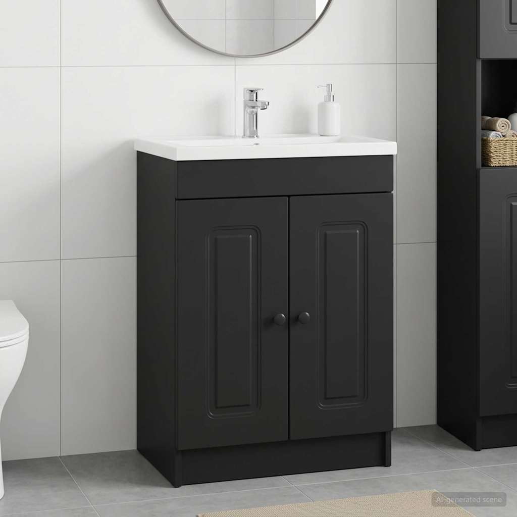 vidaXL Badkamer onder wastafel kast Wit 56 x 37,5 x 81 cm Bewerkt hout
